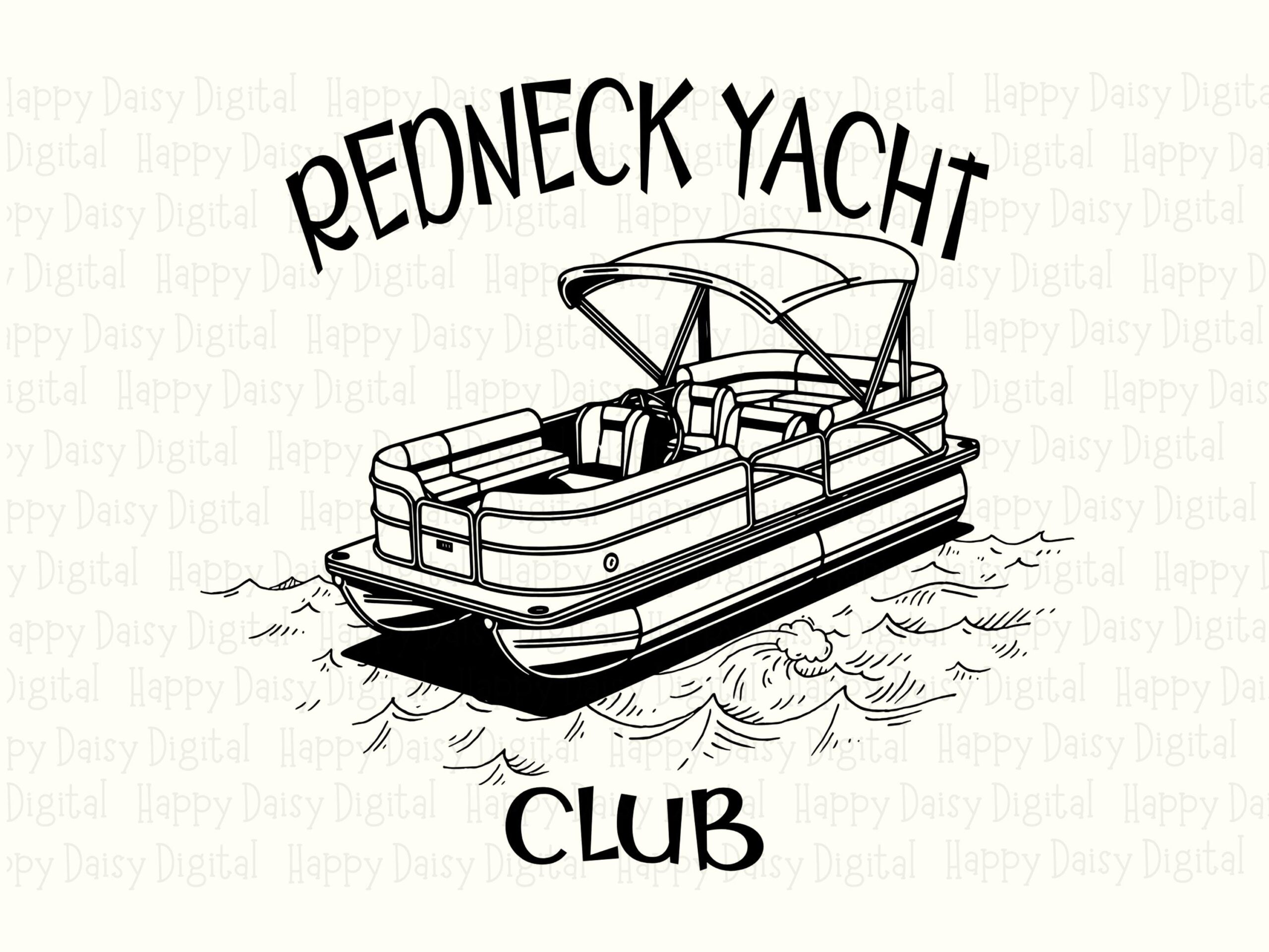 Redneck Yacht, Hand-Drawn Pontoon Clipart | PNG SVG Digital File | 300 dpi, Commercial Use License, POD Sellers - Image 2