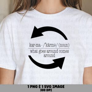 Karma Quote, Dictionary Definition PNG & SVG, Flanked By Arrows | Commercial Use, 300 DPI, Clipart