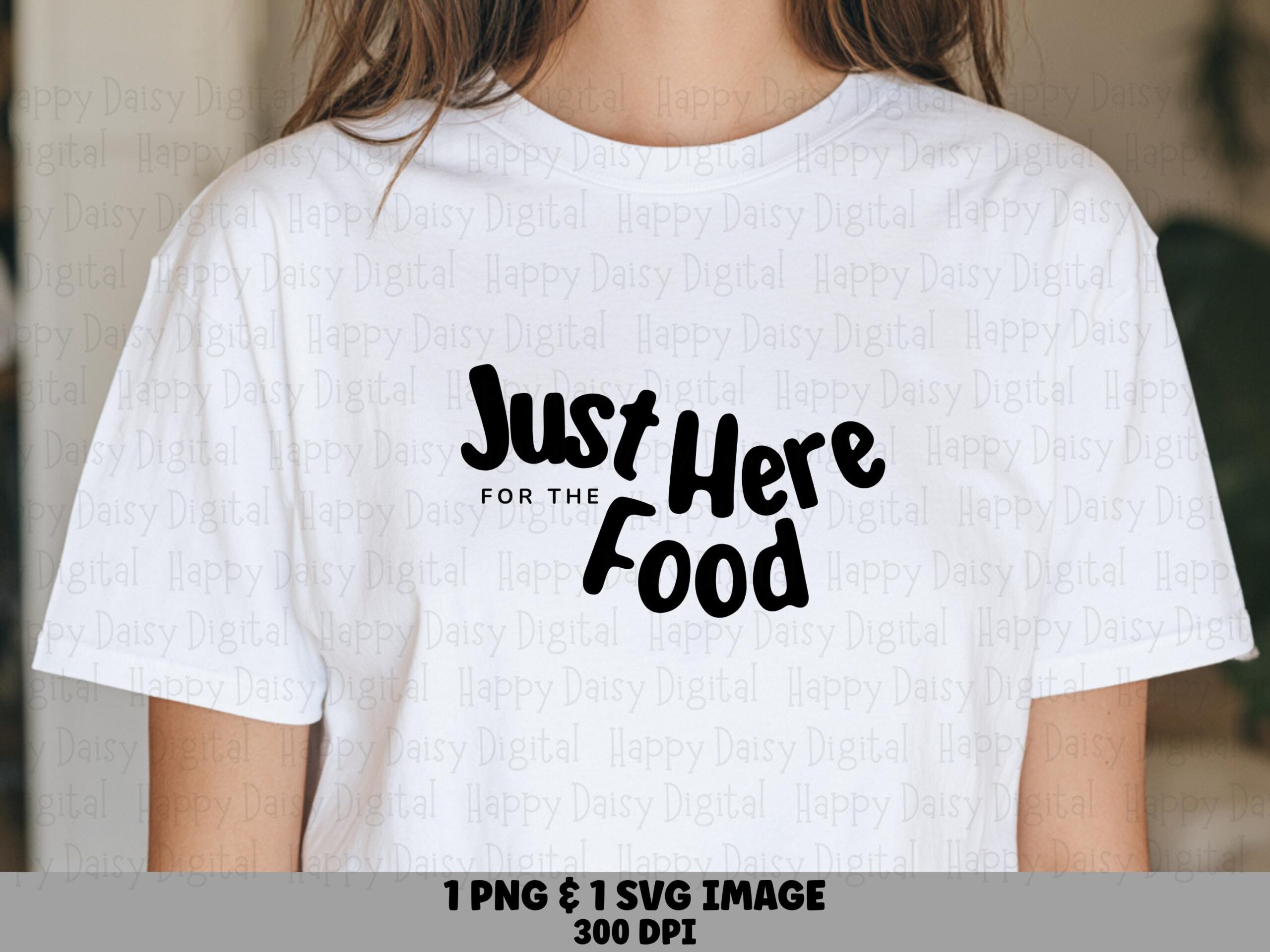 Here For Food, Hand-Lettered Sublimation Design | PNG And SVG Files | Print-Ready 300DPI, Commercial License