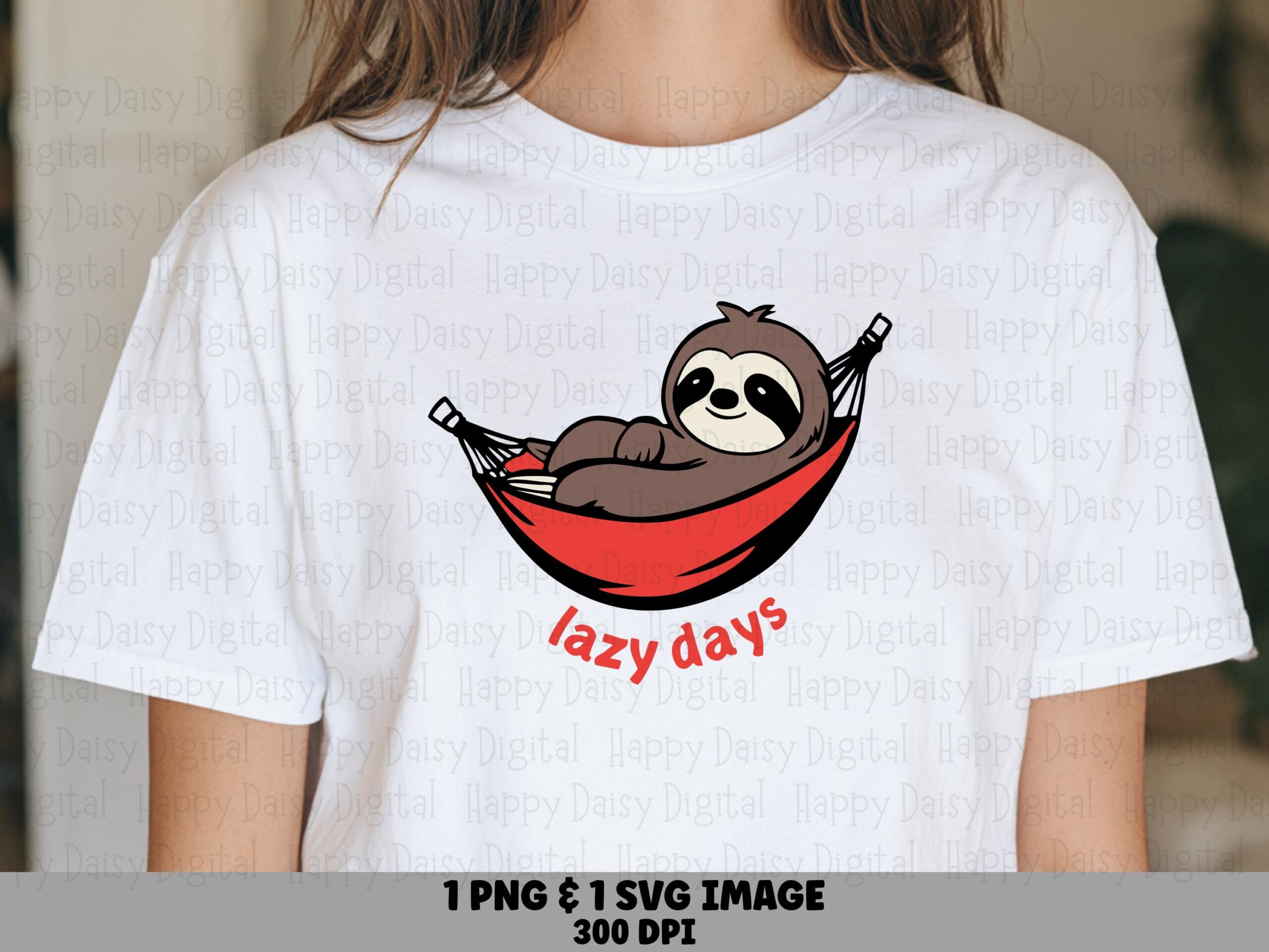 Lazy Sloth Hammock, Cute Cartoon PNG SVG Bundle | Sublimation Files | Print Ready 300DPI, Commercial License