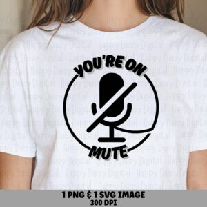 On Mute, Funny Remote Work Icon Set | PNG SVG Files | 300 DPI, Commercial License, Pod Sellers, Small Business