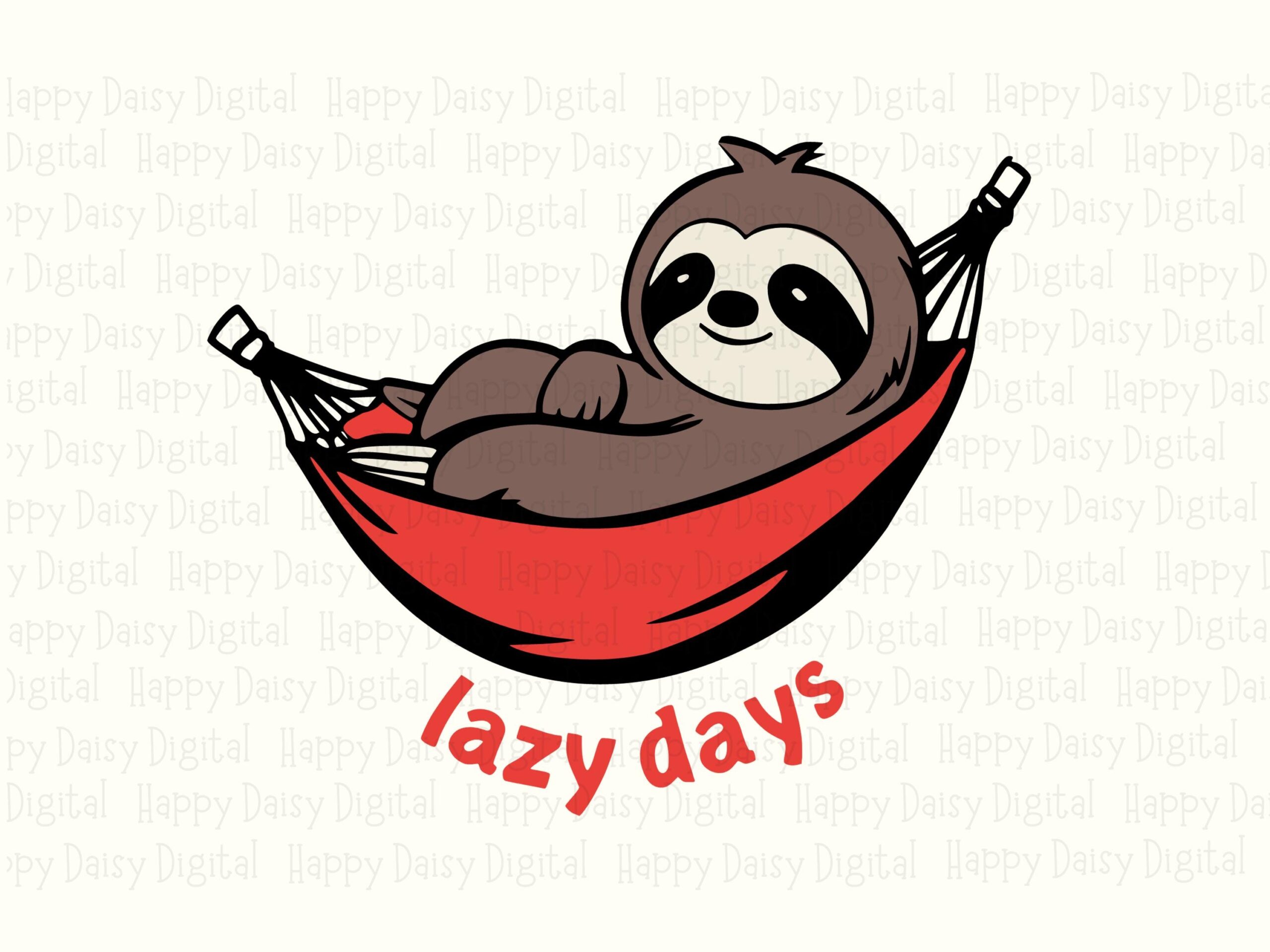 Lazy Sloth Hammock, Cute Cartoon PNG SVG Bundle | Sublimation Files | Print Ready 300DPI, Commercial License - Image 2