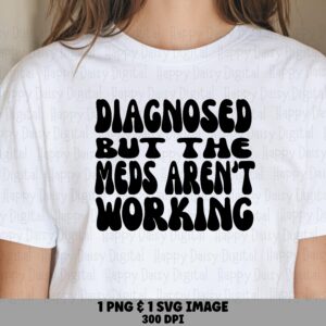 Meds Joke Retro, Wavy Font PNG, SVG | Vintage Wave Typography, 300 dpi, Commercial Use, POD Seller License