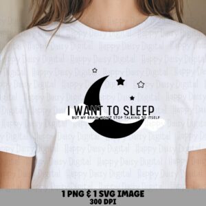 Insomnia Joke, Moon And Stars Graphic | PNG SVG, Print-Ready 300 dpi, Humor Phrase For POD Sellers