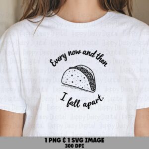 Taco Pun Hand-Drawn, Funny Food Clipart - PNG SVG Files | Commercial Use, POD Friendly 300DPI