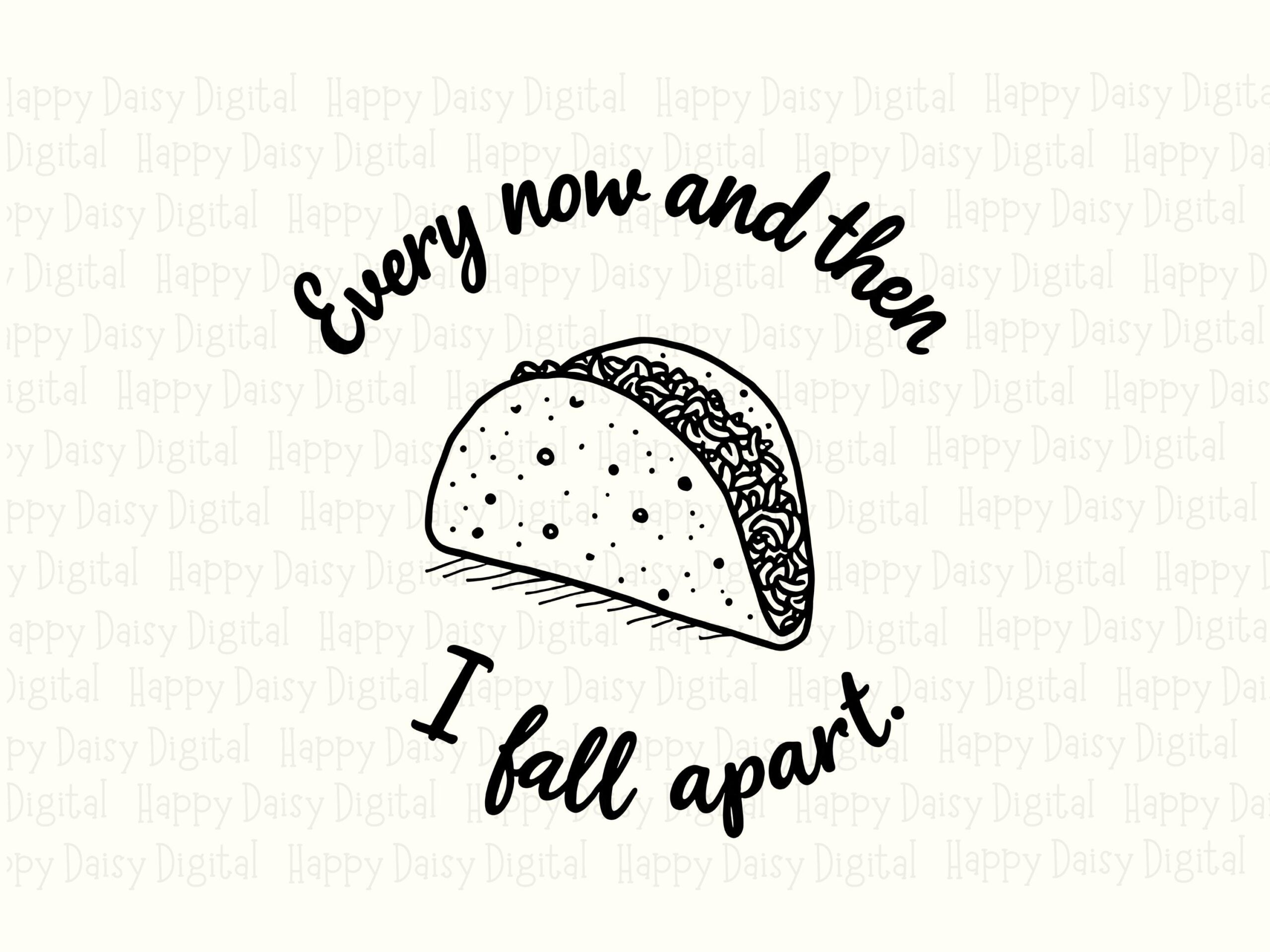 Taco Pun Hand-Drawn, Funny Food Clipart - PNG SVG Files | Commercial Use, POD Friendly 300DPI - Image 2