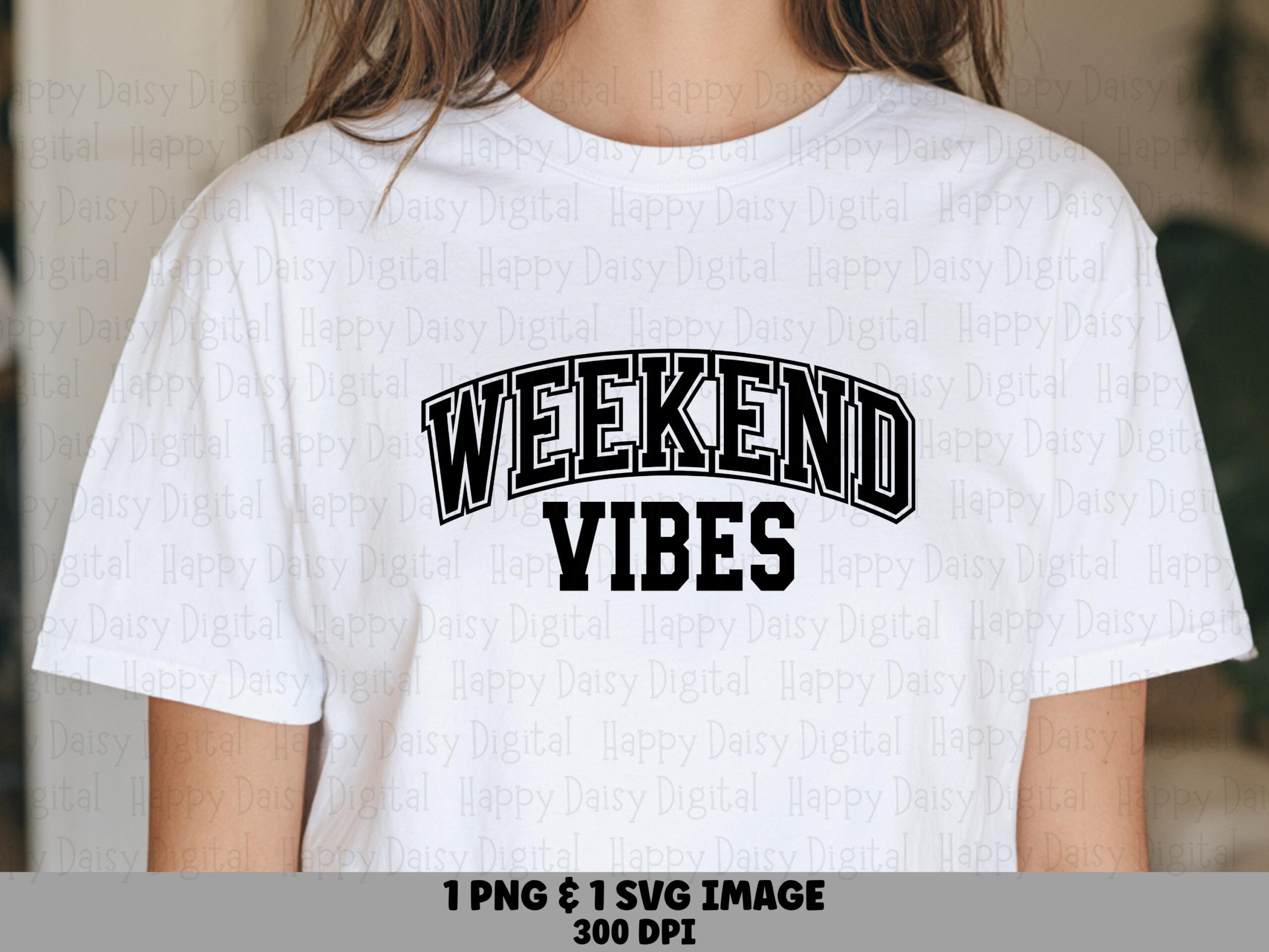 Weekend Vibes Svg, Varsity Arch Design Bundle | PNG + Vector File | Commercial Use, Print-Ready 300 DPI