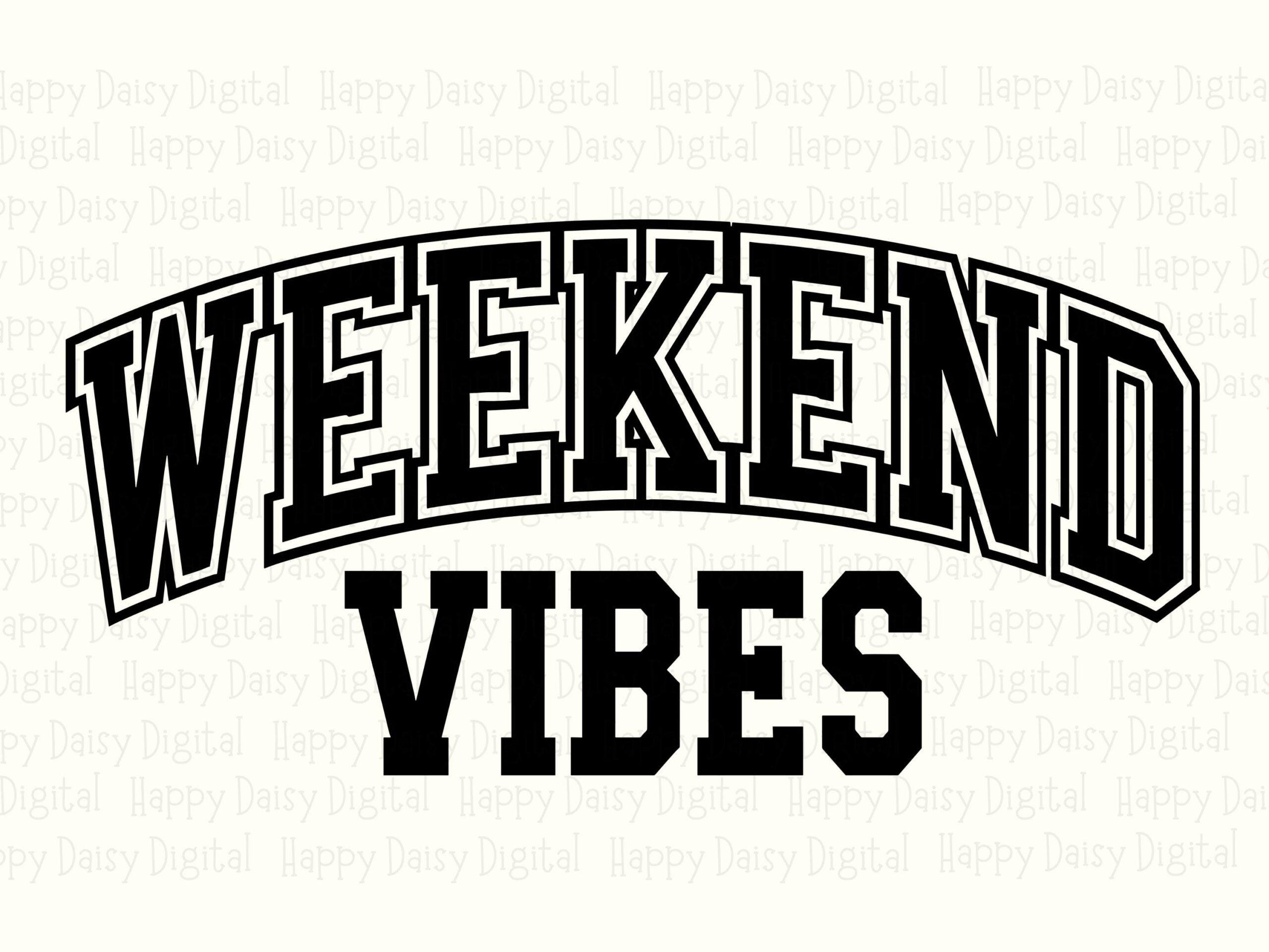 Weekend Vibes Svg, Varsity Arch Design Bundle | PNG + Vector File | Commercial Use, Print-Ready 300 DPI - Image 2