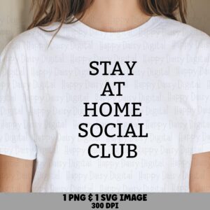 Stay At Home, Introvert Bundle | Black Serif Social Club Design, PNG+SVG, Commercial License