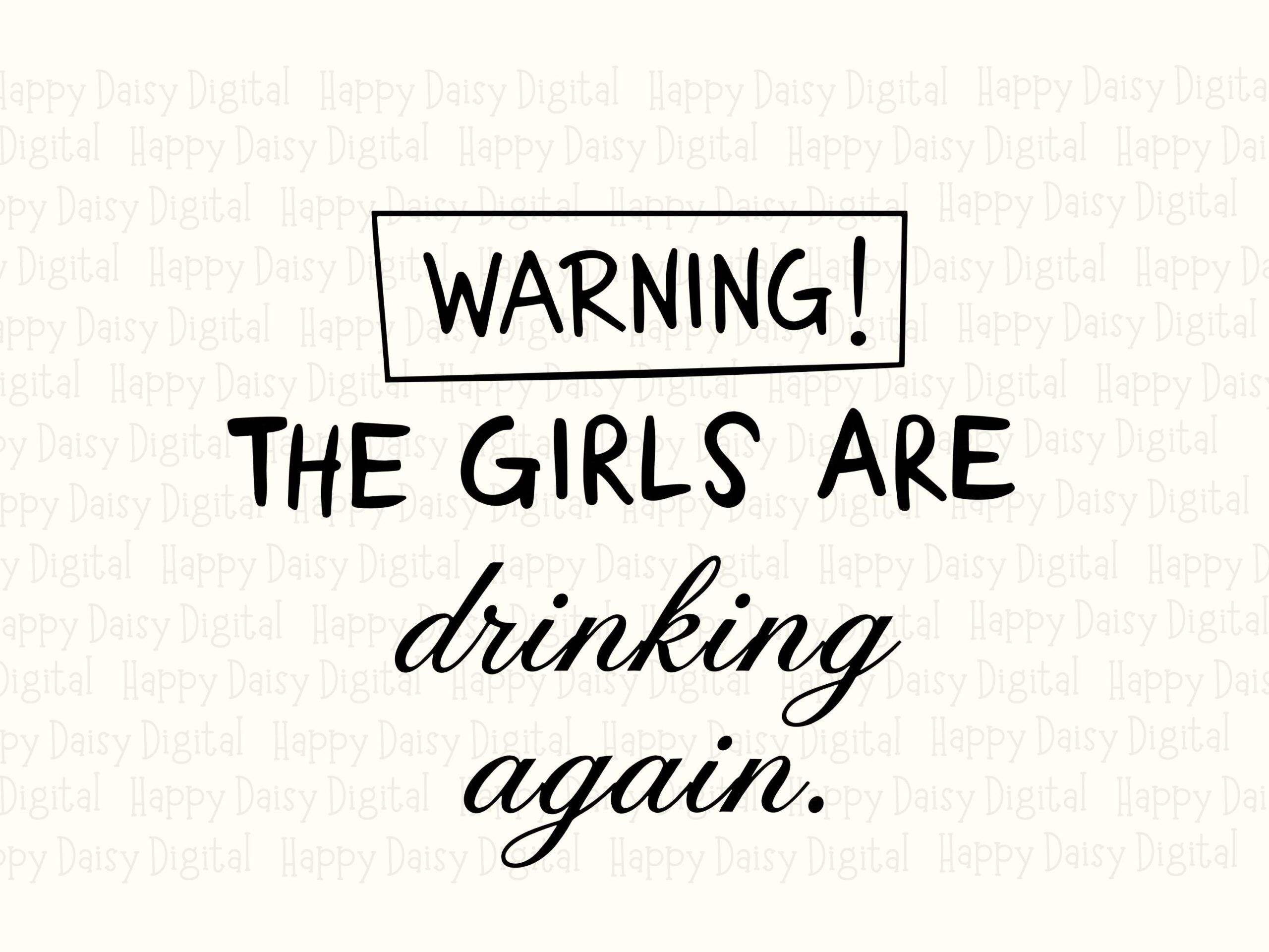 Girls Night SVG, Warning Drink Humor Design | PNG Bundle, 300 DPI Print-Ready | Commercial License - Image 2