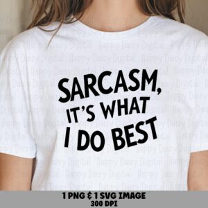 Sarcasm Svg, Bold Slanted Funny Quote Design | PNG + Vector Bundle, 300 DPI | Commercial License