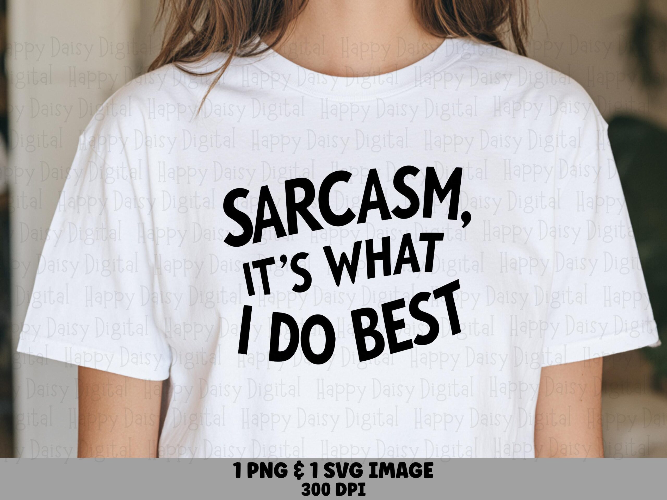 Sarcasm Svg, Bold Slanted Funny Quote Design | PNG + Vector Bundle, 300 DPI | Commercial License
