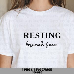 Resting Brunch Face, Playful Mimosa Artwork | SVG PNG Bundle | 300 DPI, Sublimation Ready - Cricut