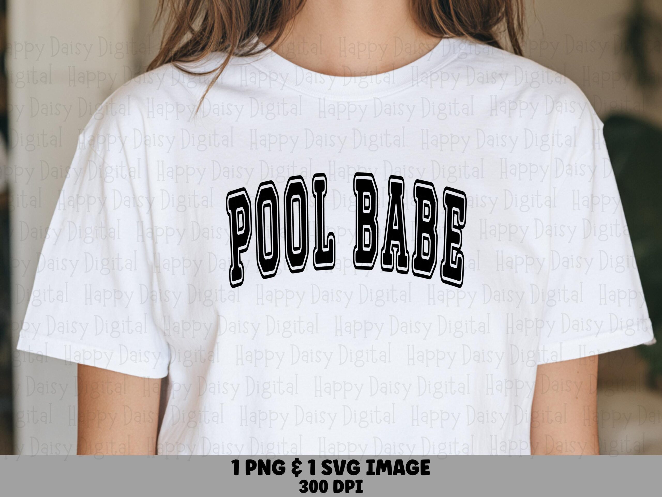 Pool Babe SVG, Varsity Arched Design PNG | Commercial Use, Sublimation Ready, Cricut Compatible
