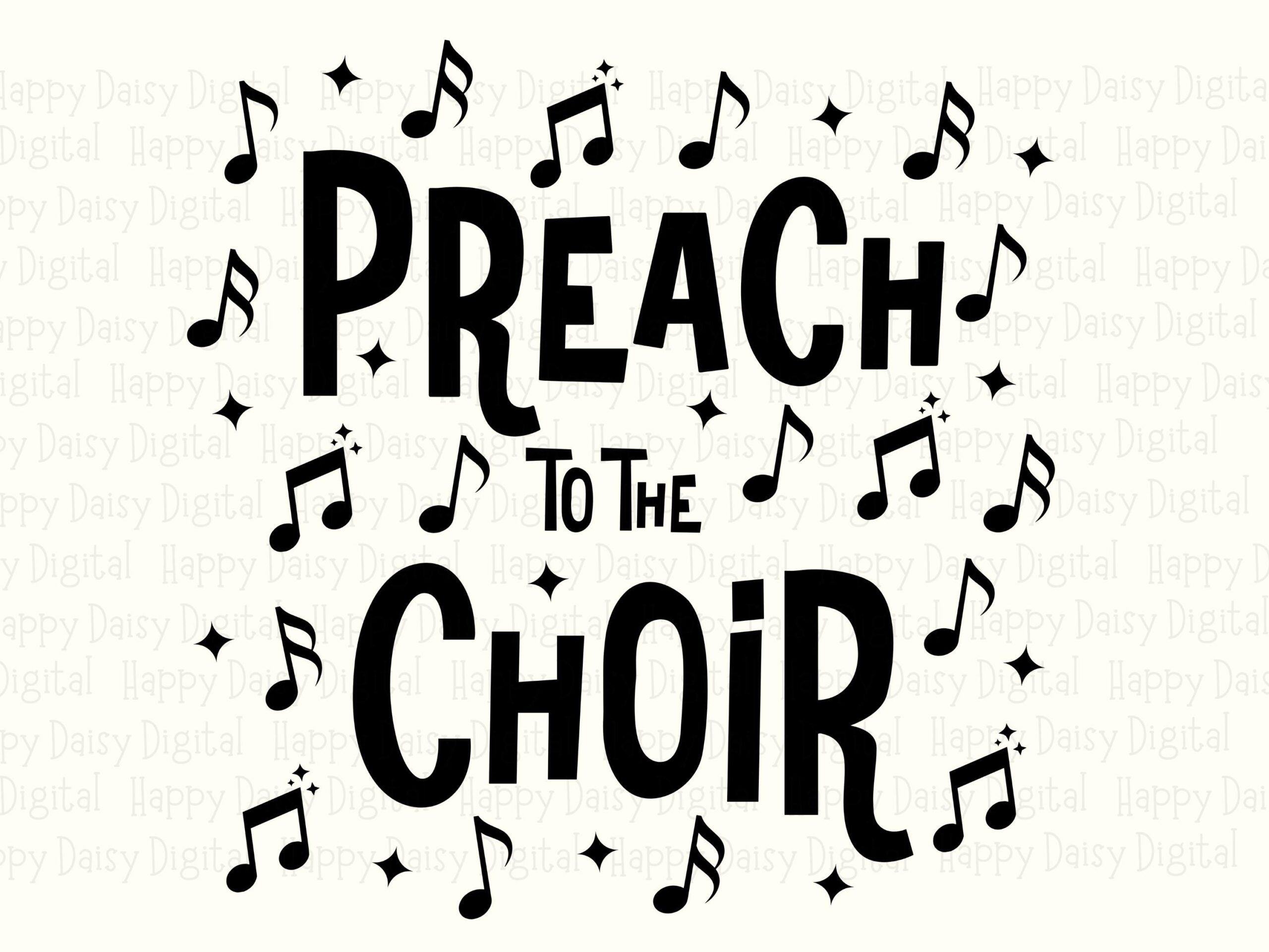 Preach To Choir, Music Notes SVG PNG Bundle | Sublimation Ready Digital Files, 300 DPI - Cricut Silhouette Canva - Image 2