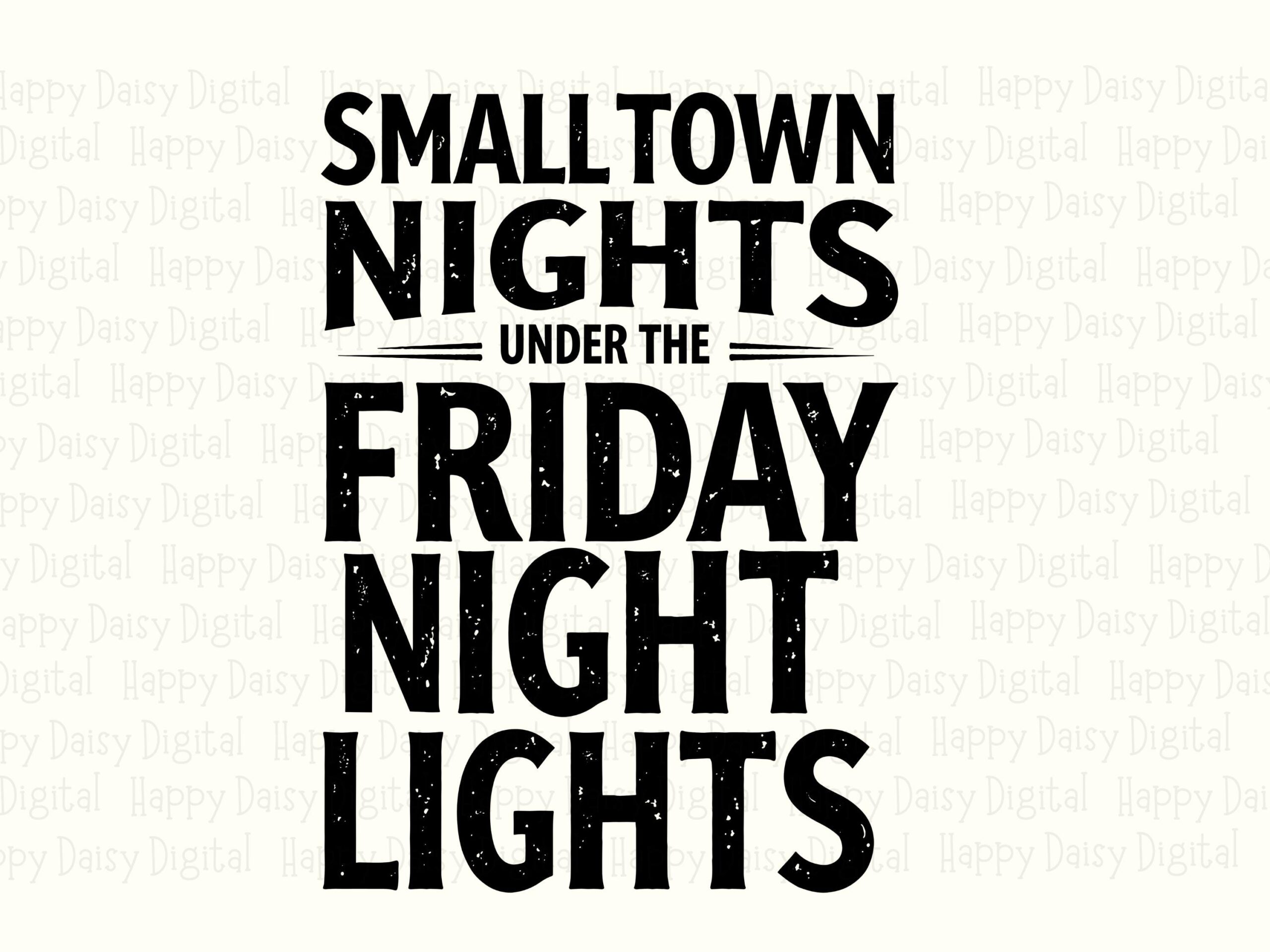 Small Town Nights, Football SVG PNG Bundle | Distressed Typography | Commercial Use, Print-Ready 300 DPI - Image 2