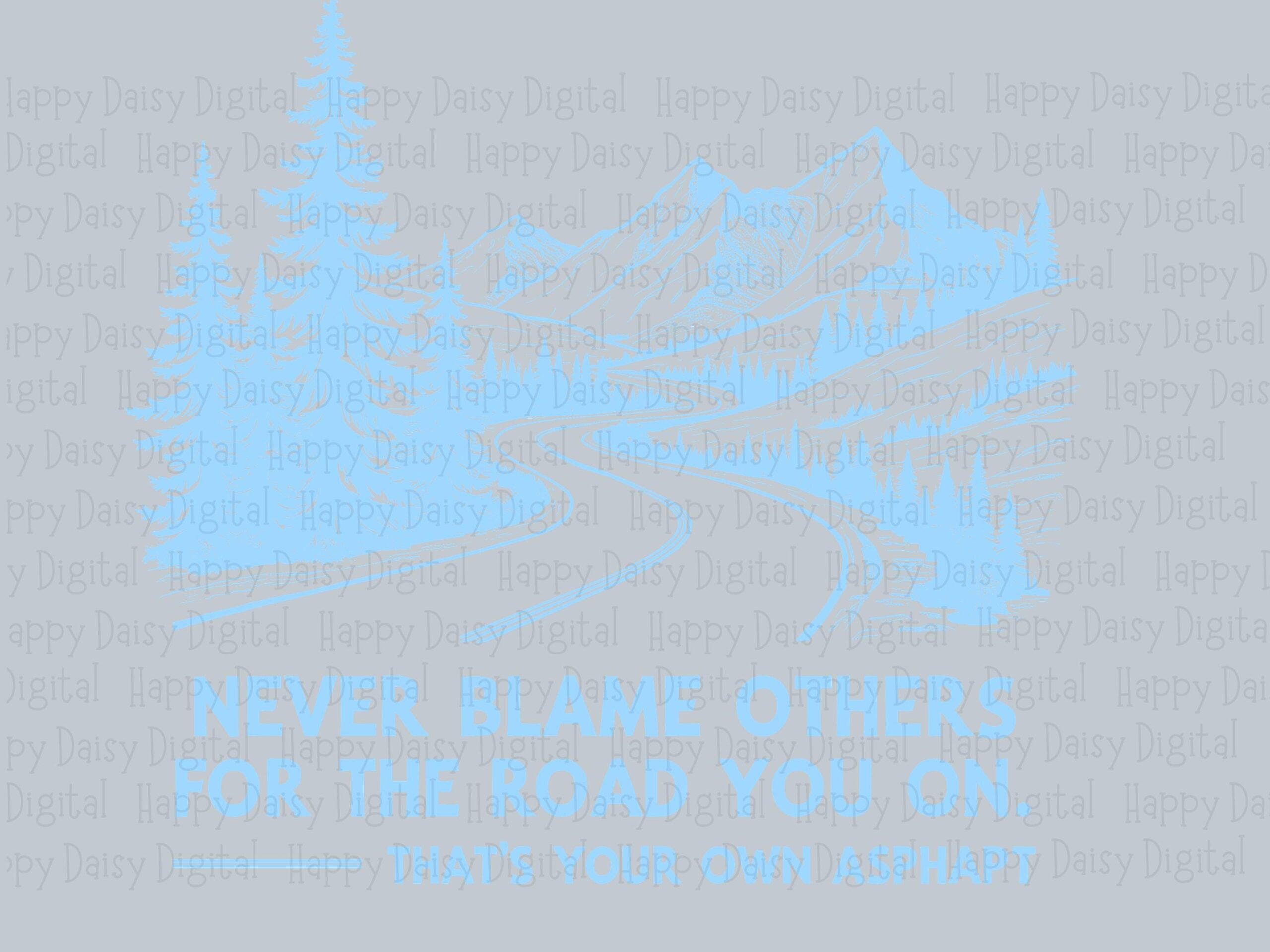 Mountain Road SVG, Travel Quote Design - Light Blue Illustration, PNG File | 300 DPI, Commercial License - Image 2