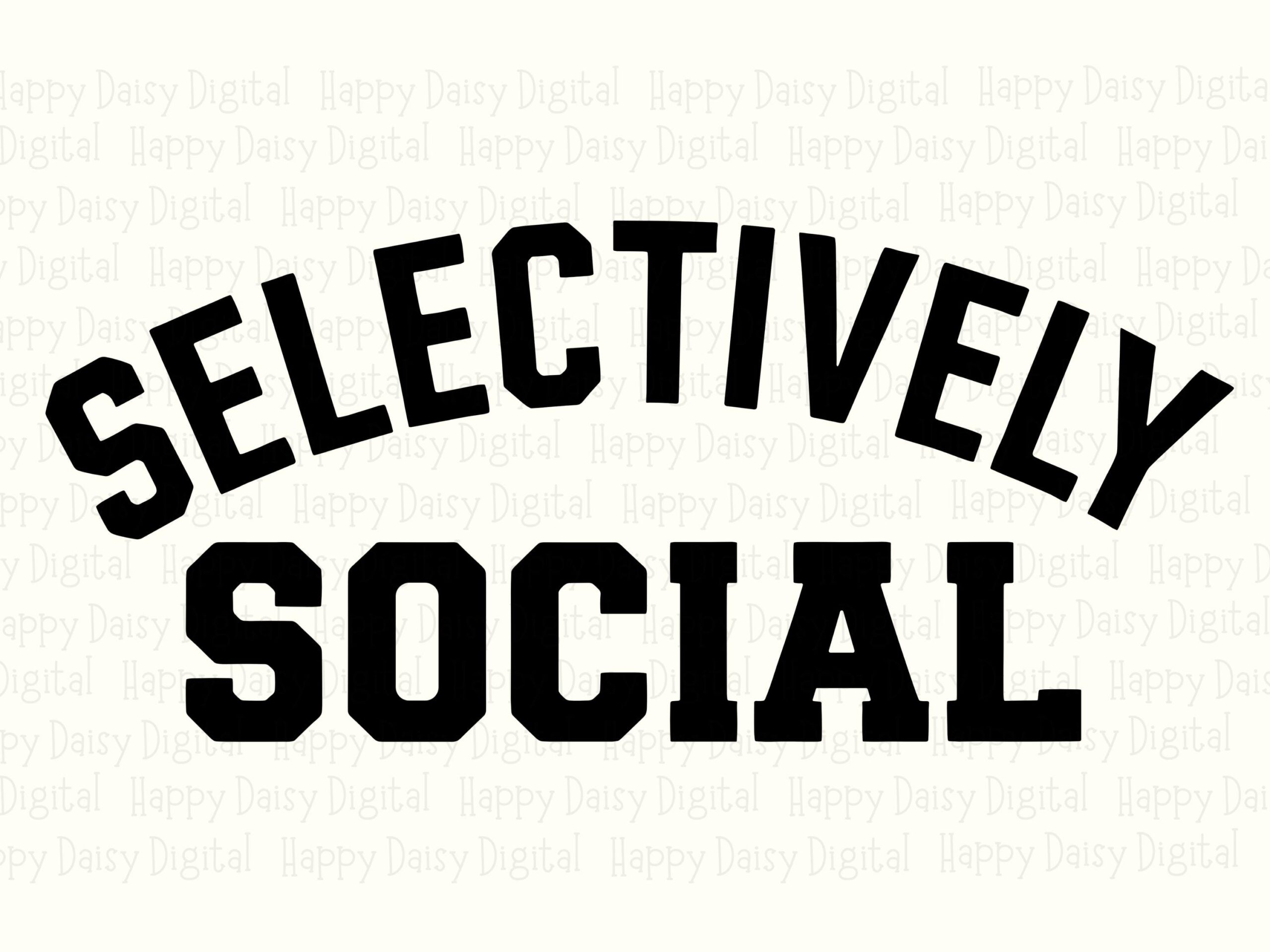 Selectively Social, Varsity Arch Introvert SVG | PNG, 300 DPI Printable, Commercial Use, For Cricut Silhouette Canva - Image 2