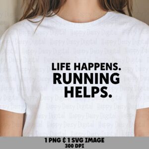 Running Helps, Minimalist Runner Design Bundle | PNG + SVG, 300 DPI - Commercial License, Cricut Compatible