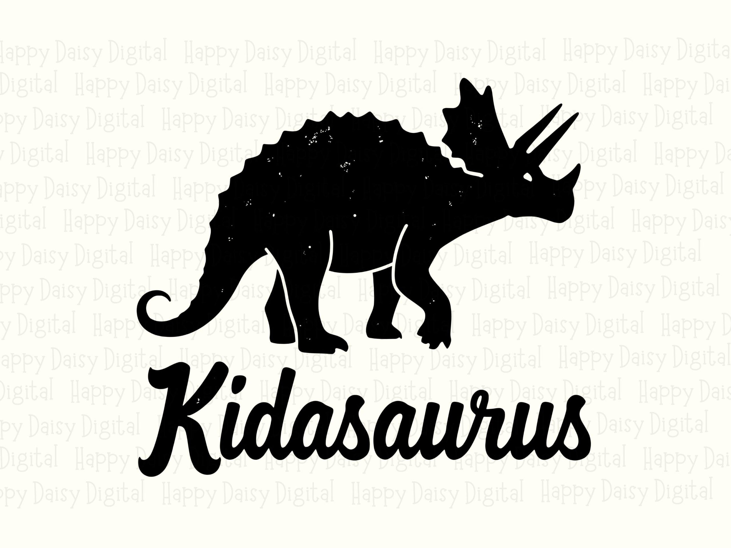 Kidasaurus SVG, Playful Triceratops Kids Design | PNG Included, Vector File | 300 DPI, Cricut Ready - Image 2