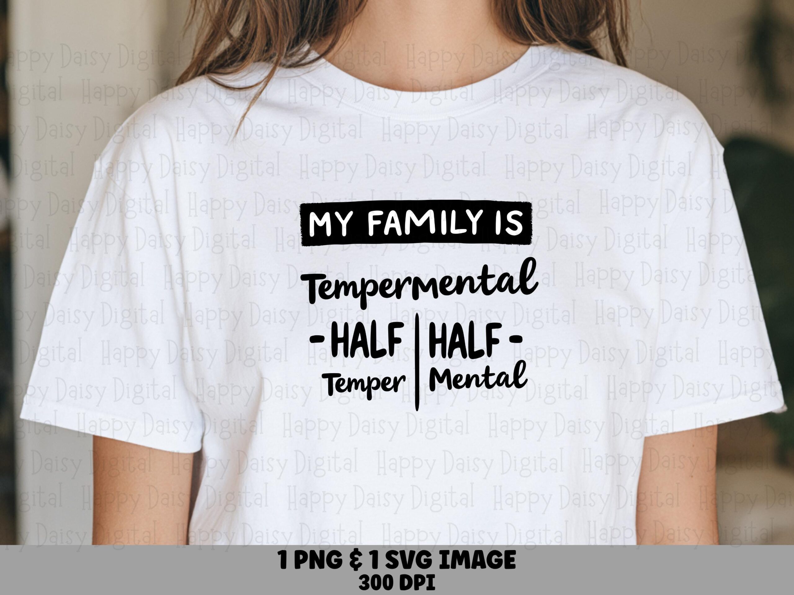 Tempermental Svg, Funny Family Quote Design - Stamp Label Style, PNG File, Commercial License