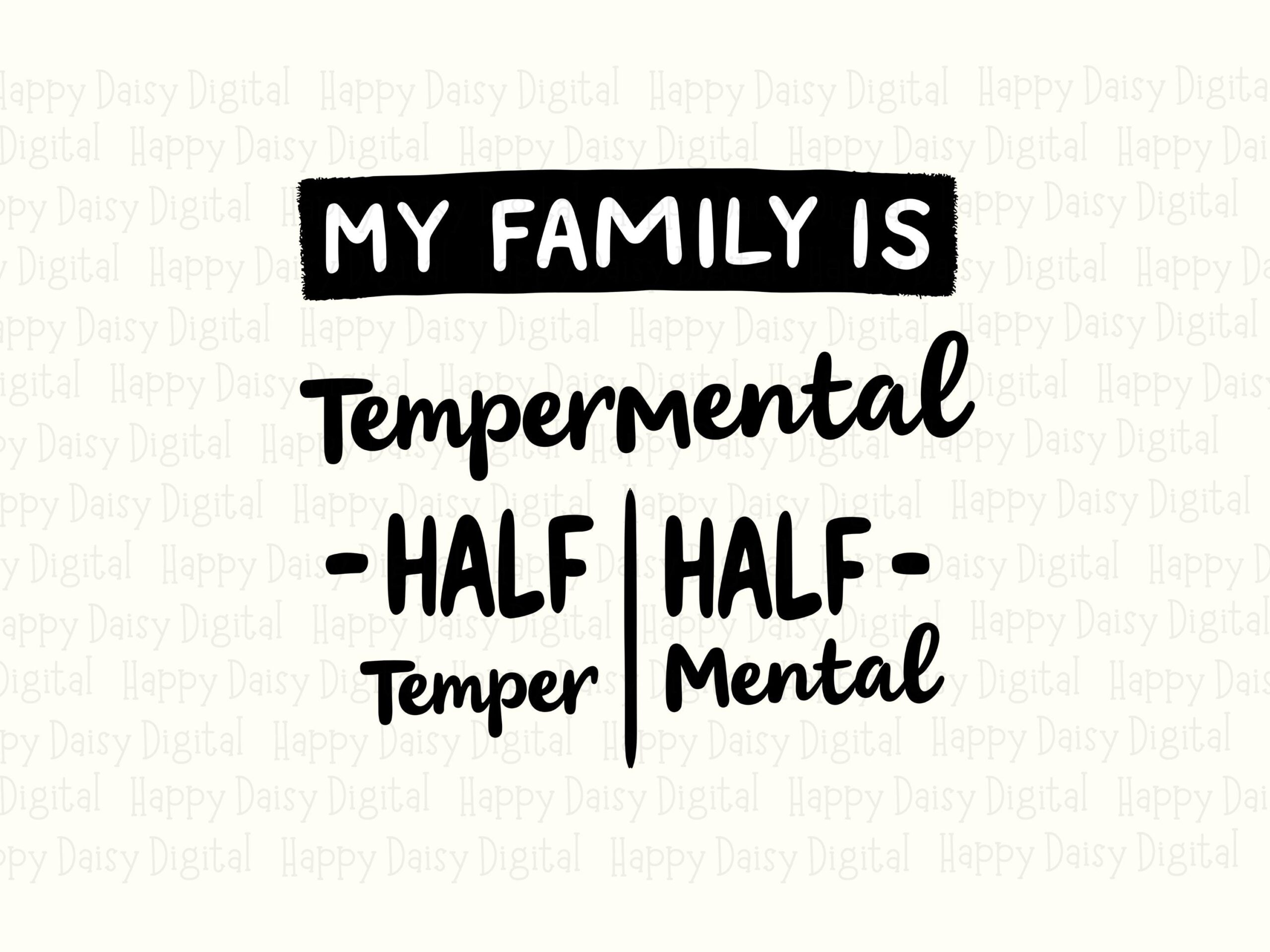 Tempermental Svg, Funny Family Quote Design - Stamp Label Style, PNG File, Commercial License - Image 2