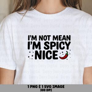 Spicy Svg, Sassy Quote Design For Tumblers, Apparel, Funny Graphic | PNG Bundle 300DPI - Cricut Silhouette