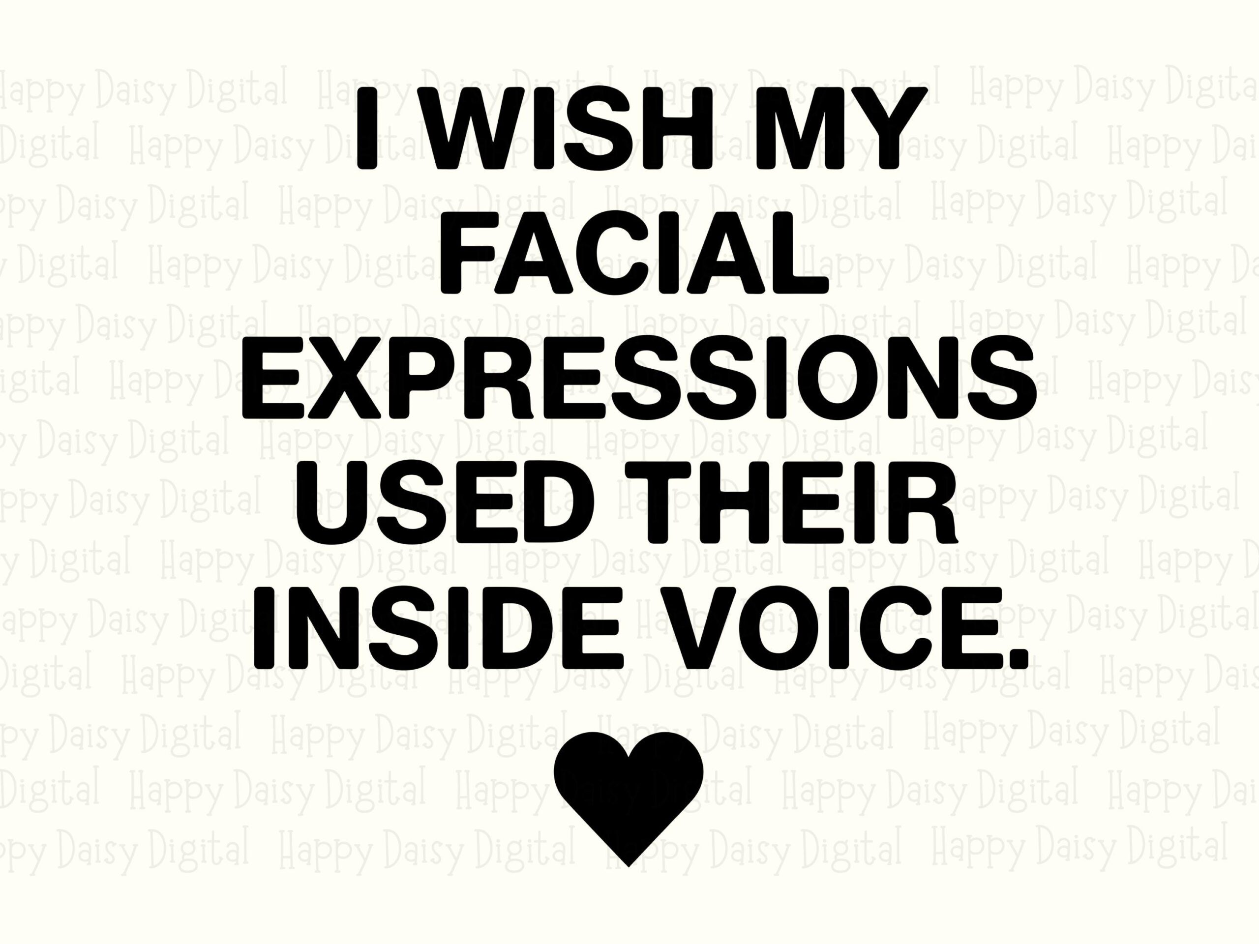 Inside Voice Svg, Sassy Funny Quote Design - Facial Expression Graphic, PNG Bundle, Commercial License - Image 2