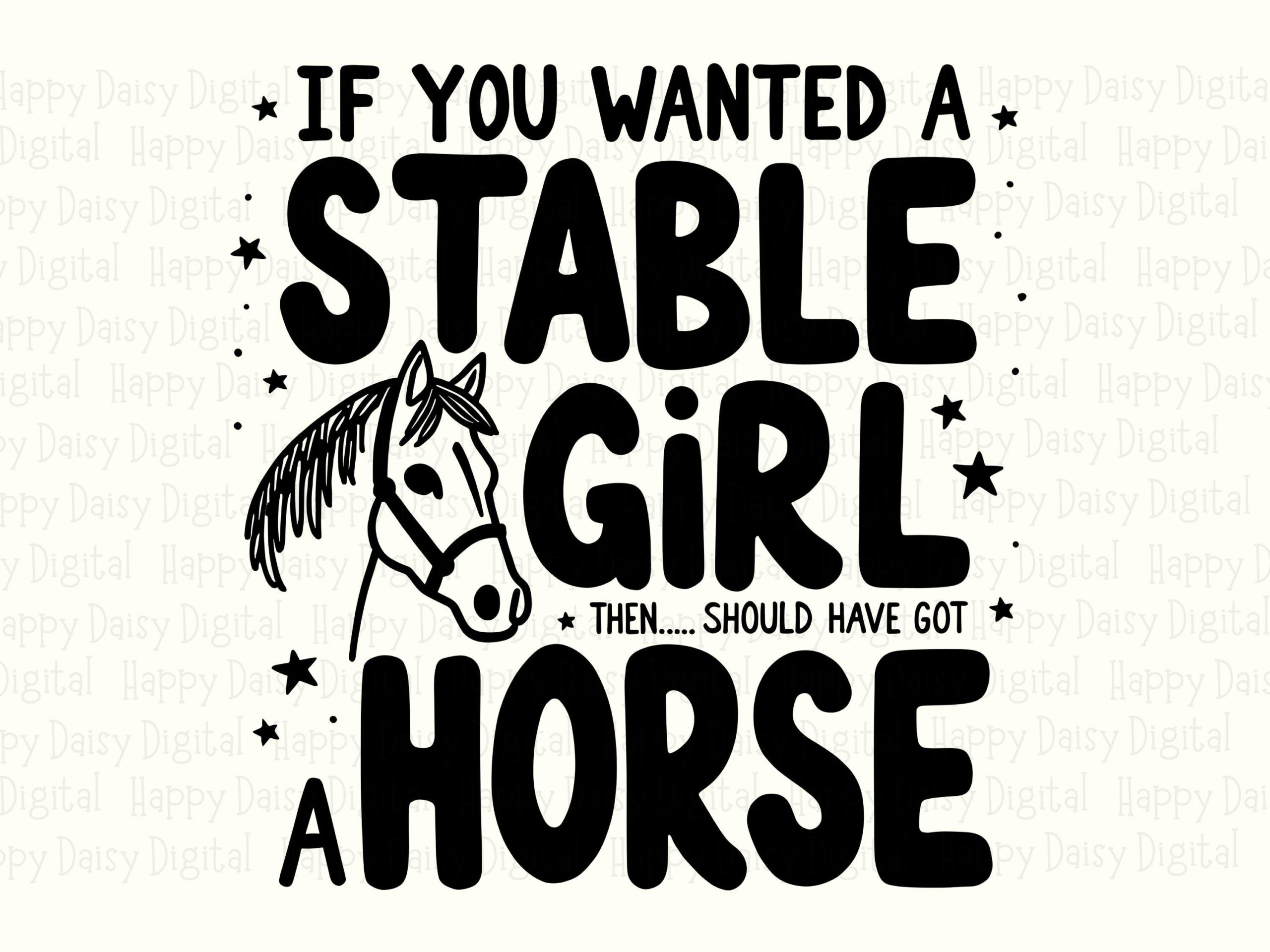 Stable Girl SVG, Funny Equestrian Design, Digital Download | PNG Bundle, 300 DPI, Cricut Silhouette Compatible - Image 2