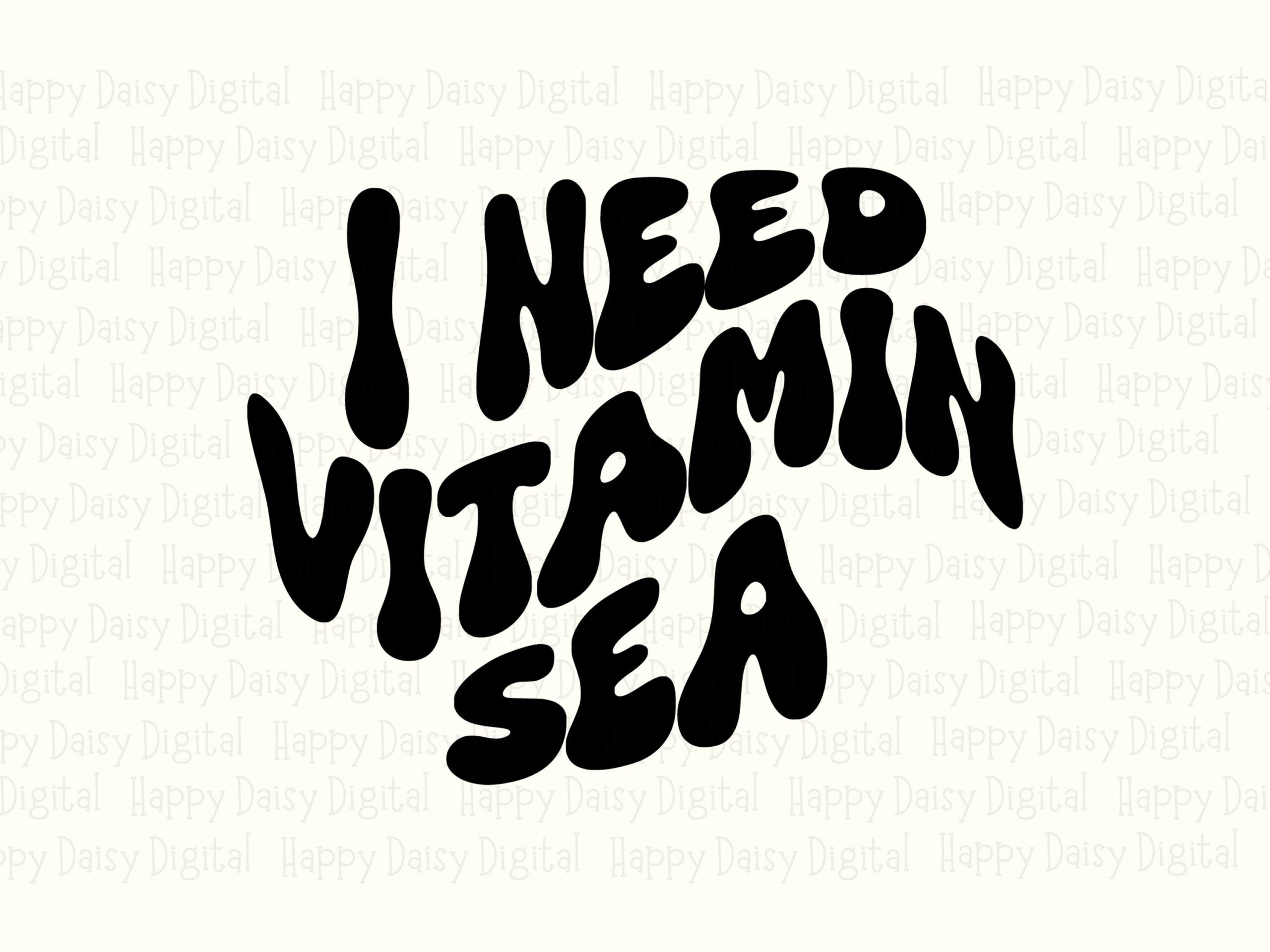 Vitamin Sea Svg, Groovy Retro Beach Design | PNG 300 DPI, Commercial License, Cricut Silhouette Ready - Image 2