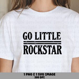 Little Rockstar Svg, Distressed Rock N Roll Kids Design - PNG Files | Commercial License, Toddler, Cricut
