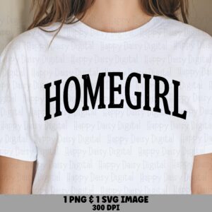 Homegirl SVG, Western Arched Text Design | PNG Bundle, 300 DPI, Commercial Use, Cricut Silhouette Canva Ready