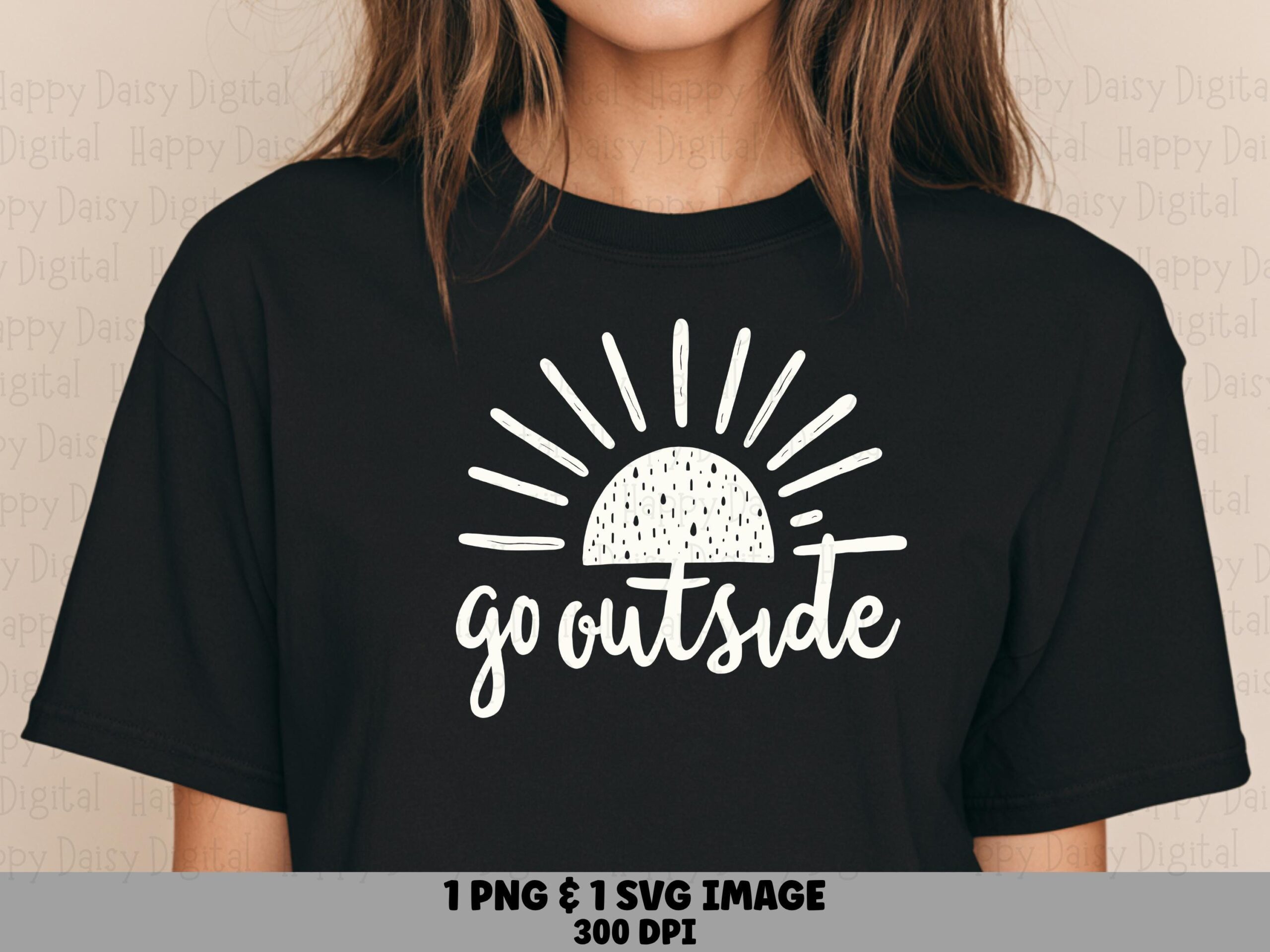 Go Outside SVG, Sunrise Outdoors Design | PNG Bundle, 300 DPI - Commercial License, Sublimation