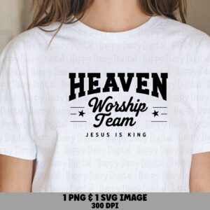 Worship Team Svg, Jesus Is King Varsity Script Design - Church Faith Png, Sublimation Ready | Commercial License