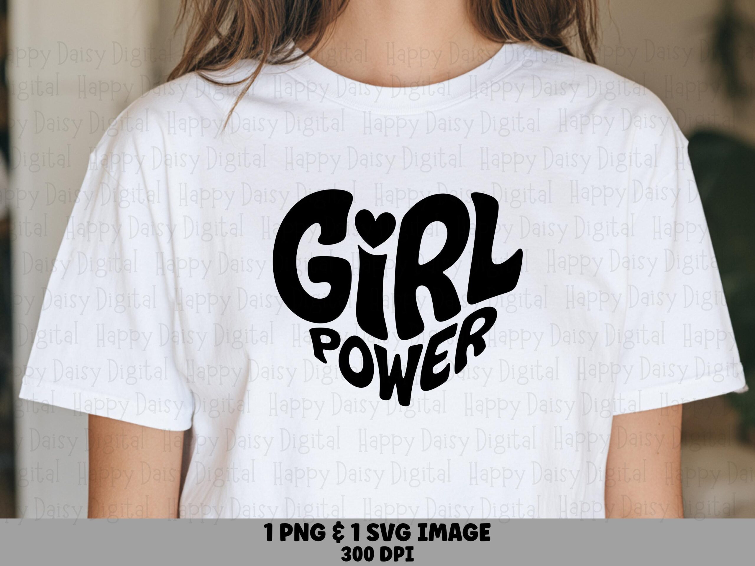 Girl Power Svg, Retro Heart Graphic Bundle | Png + Vector File, 300 DPI - Print Ready For Cricut, Silhouette, Canva