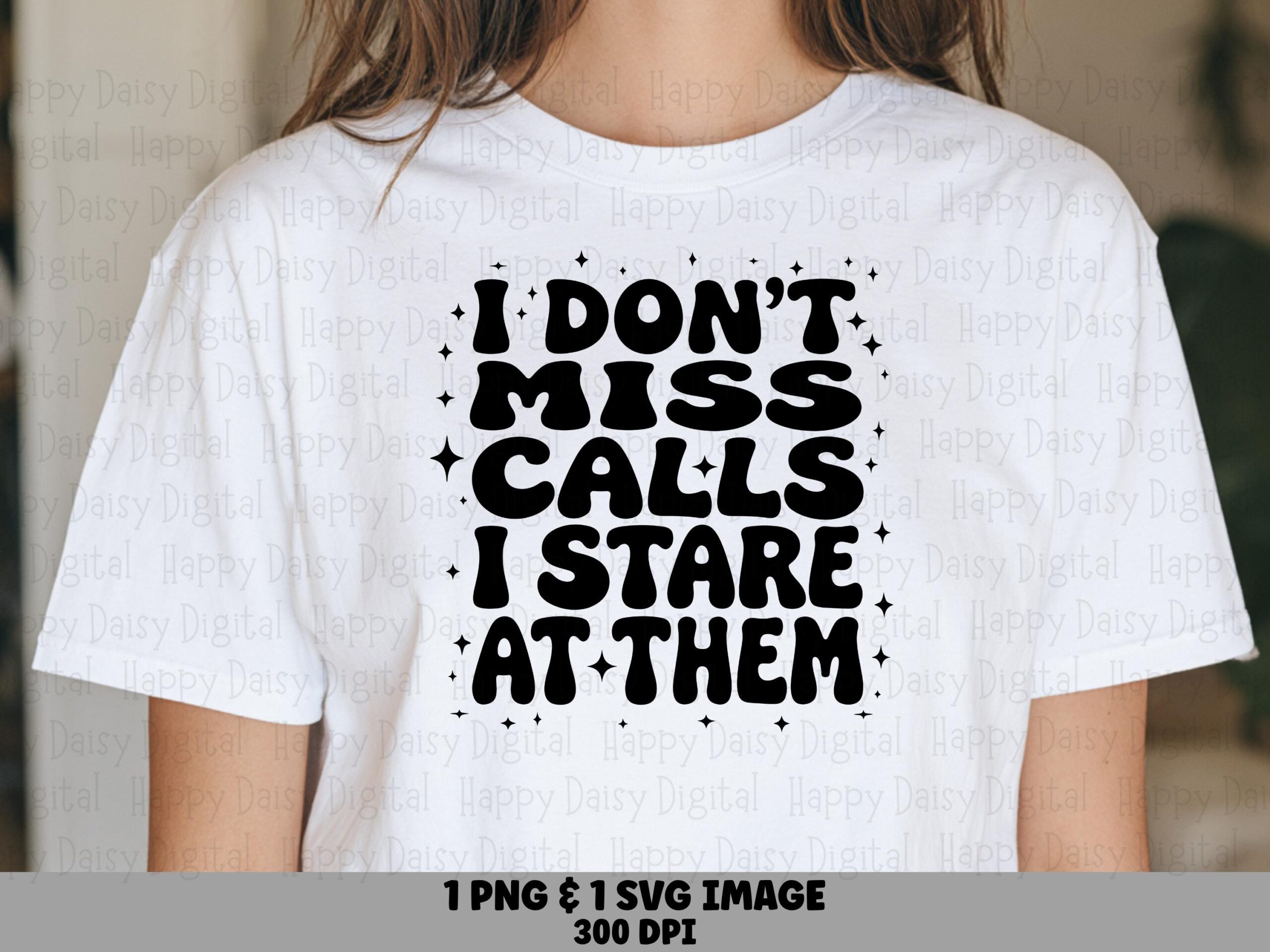Dont Miss Calls, Groovy Retro Phone Humor SVG PNG Bundle | Digital Sublimation Files, 300 DPI
