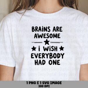 Brains Are Awesome, Sarcastic SVG PNG Bundle | Sublimation Design, Cricut Silhouette Compatible, Commercial Use