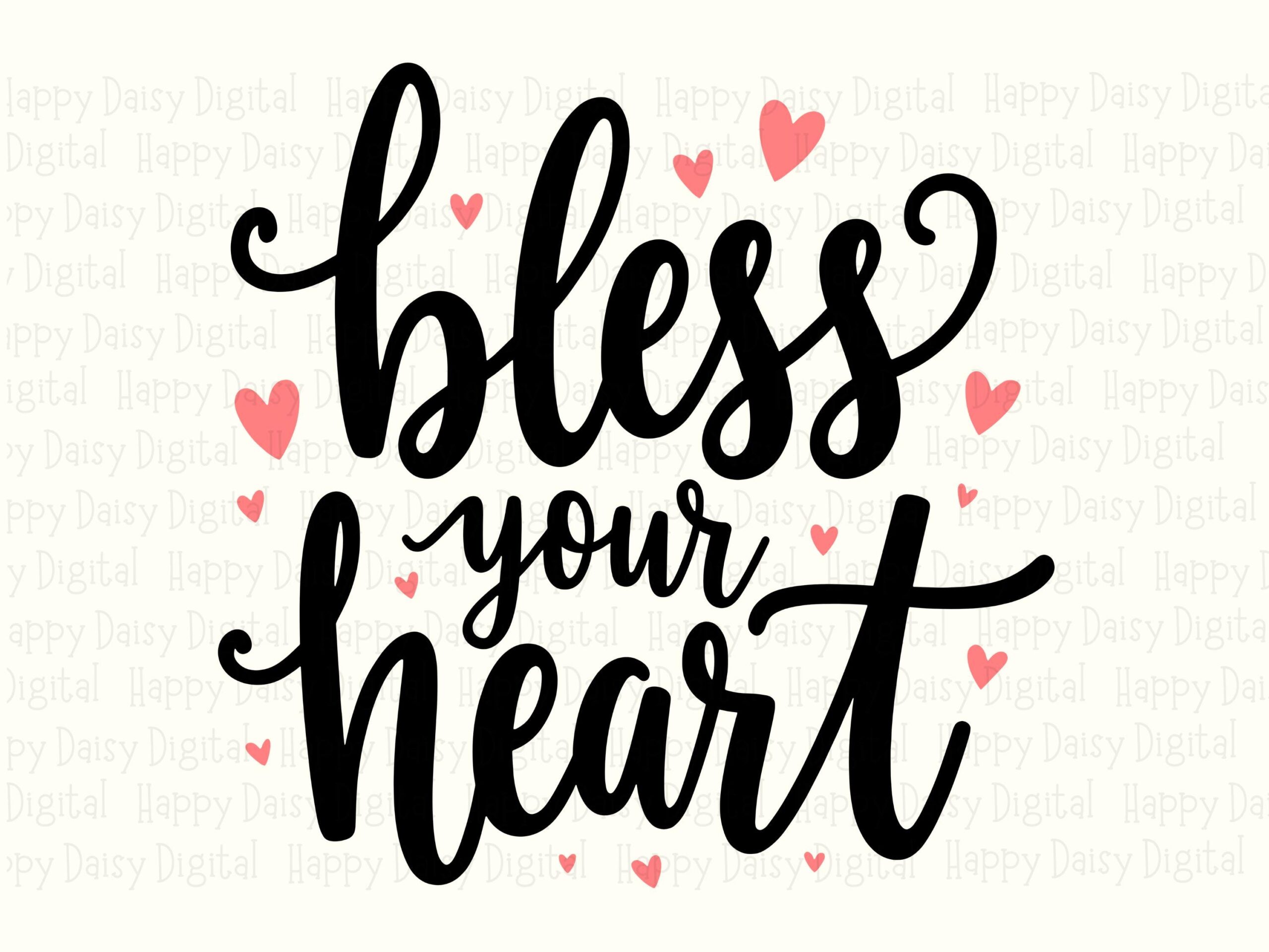Bless Your Heart, Southern Sass Script, Pink Accent Design - SVG PNG Bundle, Cricut Compatible, Commercial Use - Image 2