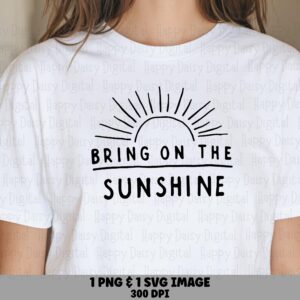 Bring On Sunshine, Hand-Drawn Sun Rays SVG PNG Bundle | Sublimation Ready, 300 DPI, Commercial Use