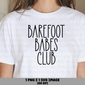Barefoot Babes, Beach Boho SVG PNG Bundle | Tall Thin Font Design, Commercial Use - Cricut Silhouette Canva