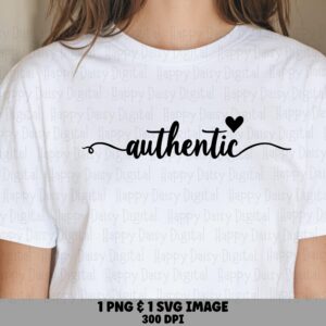 Authentic Svg, Script Flourish Design | PNG Bundle, Black Heart Lettering - 300 DPI, Commercial License