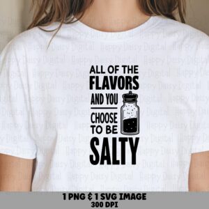 All The Flavors SVG Bundle, Sassy Salt Shaker Typography - Digital Download, PNG & Vector (300 DPI, Commercial Use)