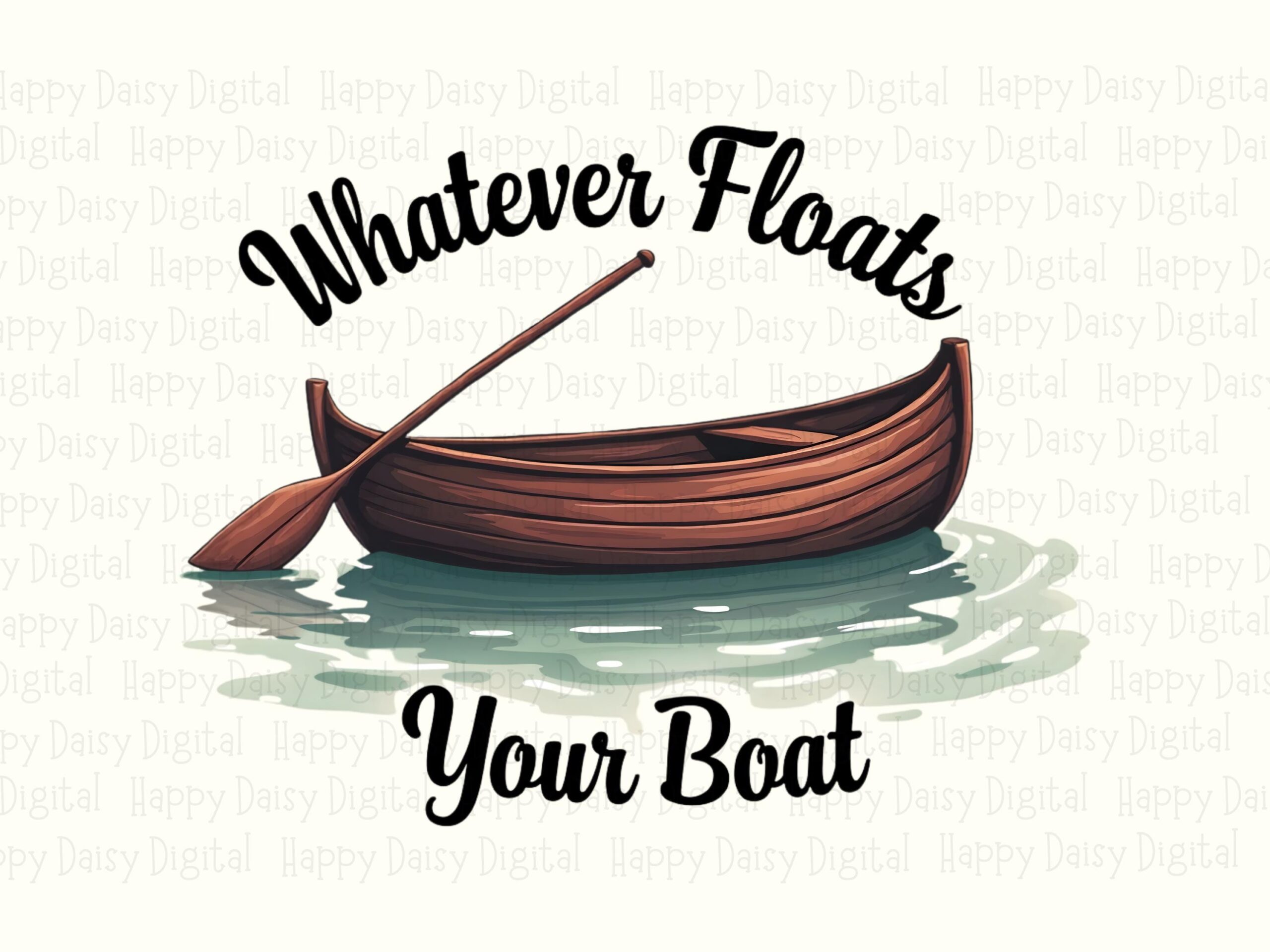 Floats Your Boat PNG, Rowboat Script Design, Transparent 300DPI, Sublimation DTF, Commercial License - Image 2