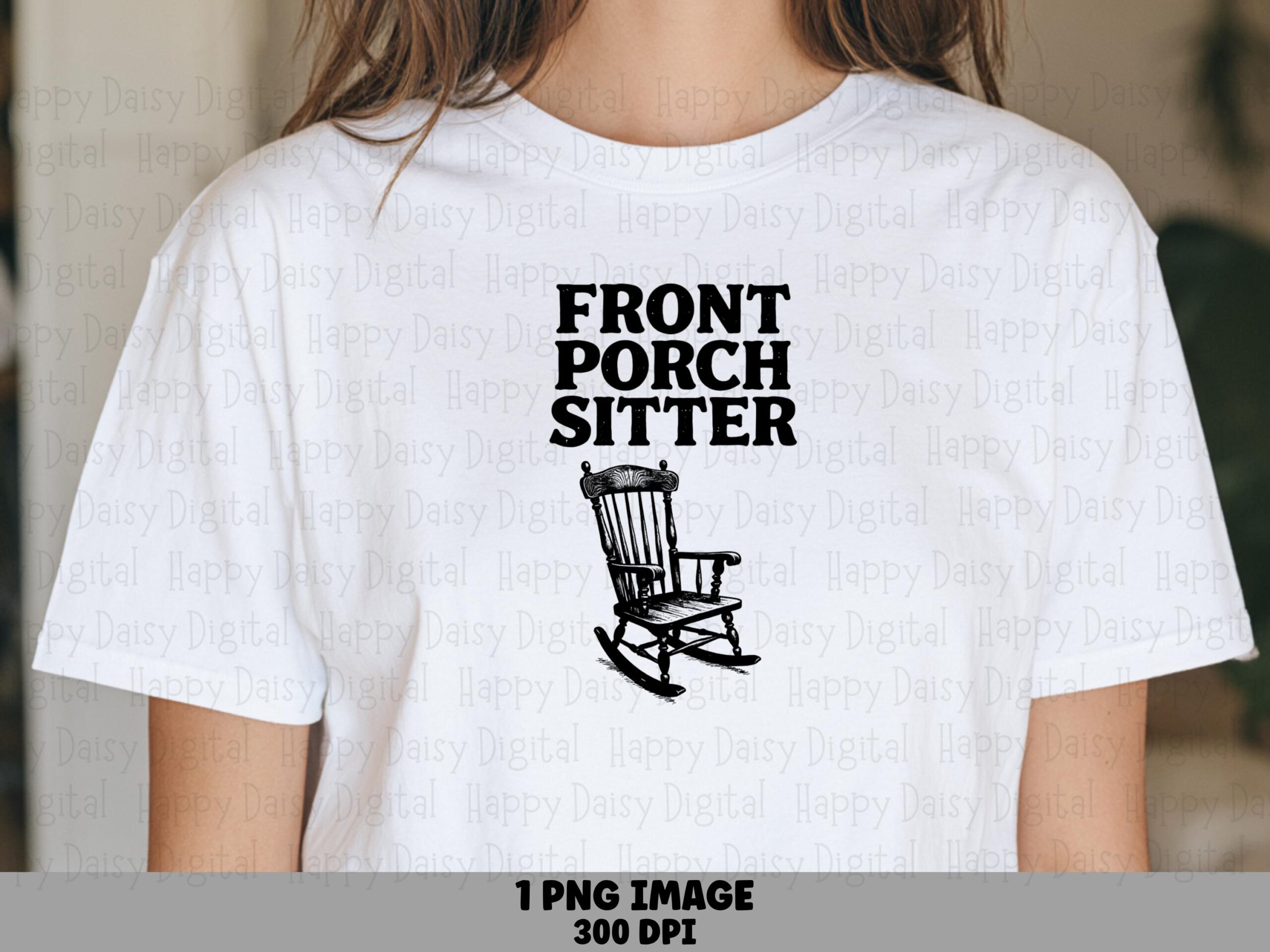 Front Porch Sitter, Southern Sublimation PNG | Transparent 300 DPI File | Commercial License Included