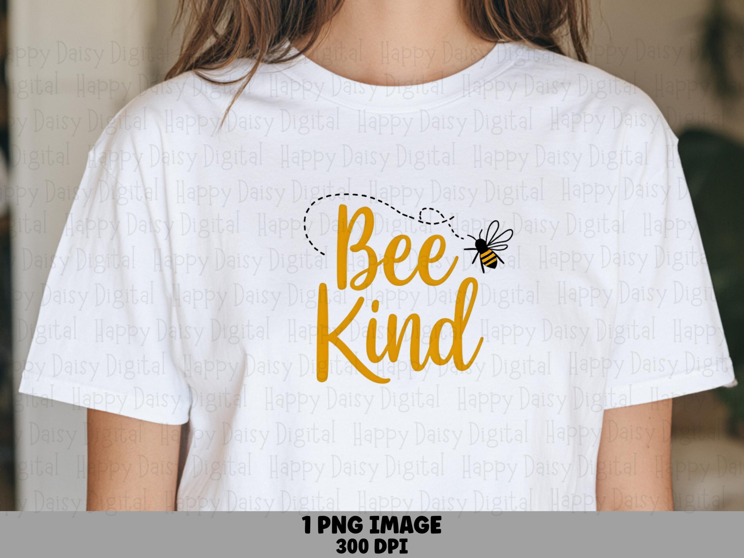 Bee Kind Png, Gold Script Design, Honeybee Lettering, Transparent 300 DPI, Sublimation DTF For POD, Commercial Use