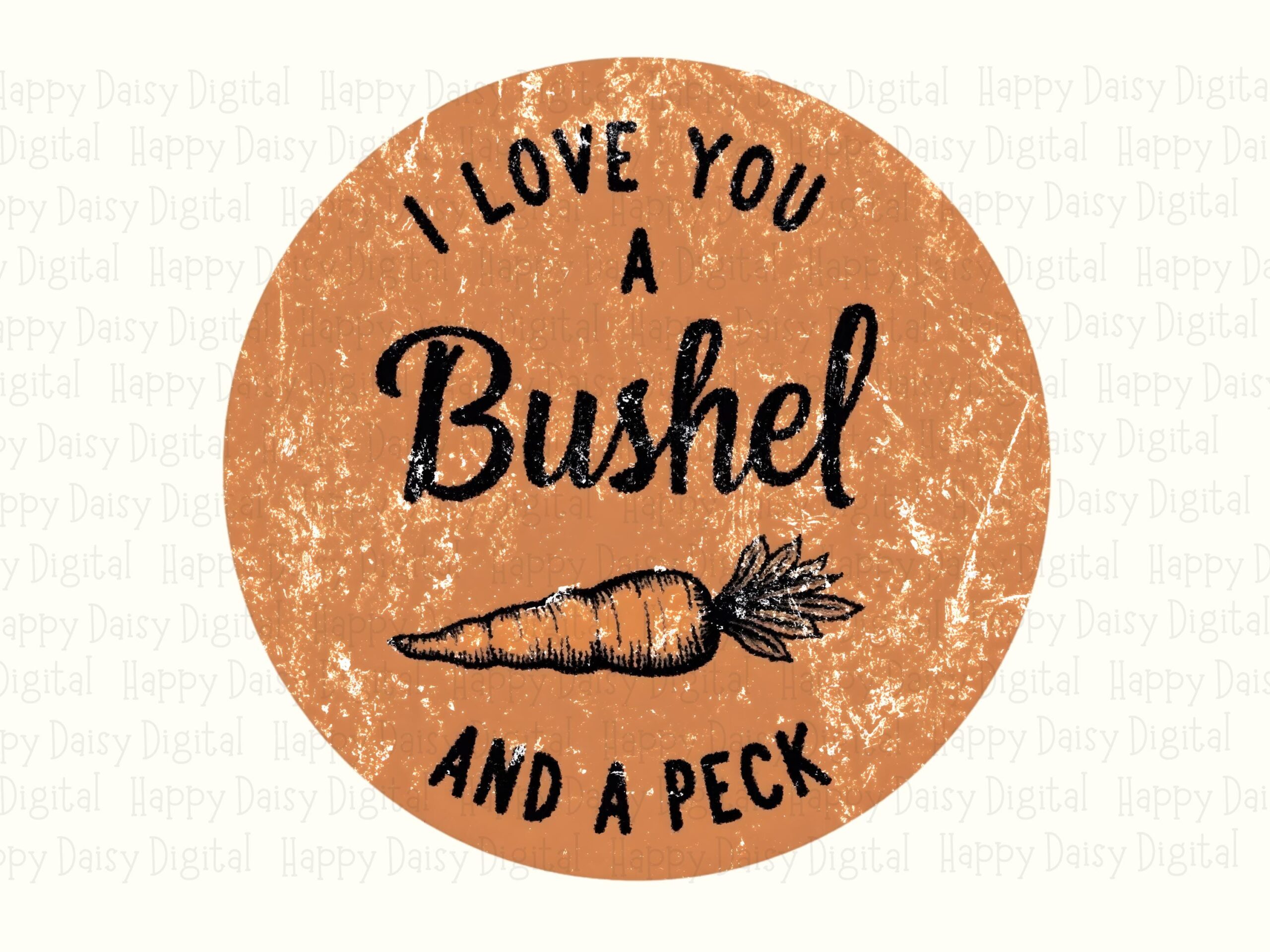 Bushel And A Peck, Cute Sublimation PNG | Distressed Orange Carrot Lettering, 300DPI, Commercial Use - Image 2
