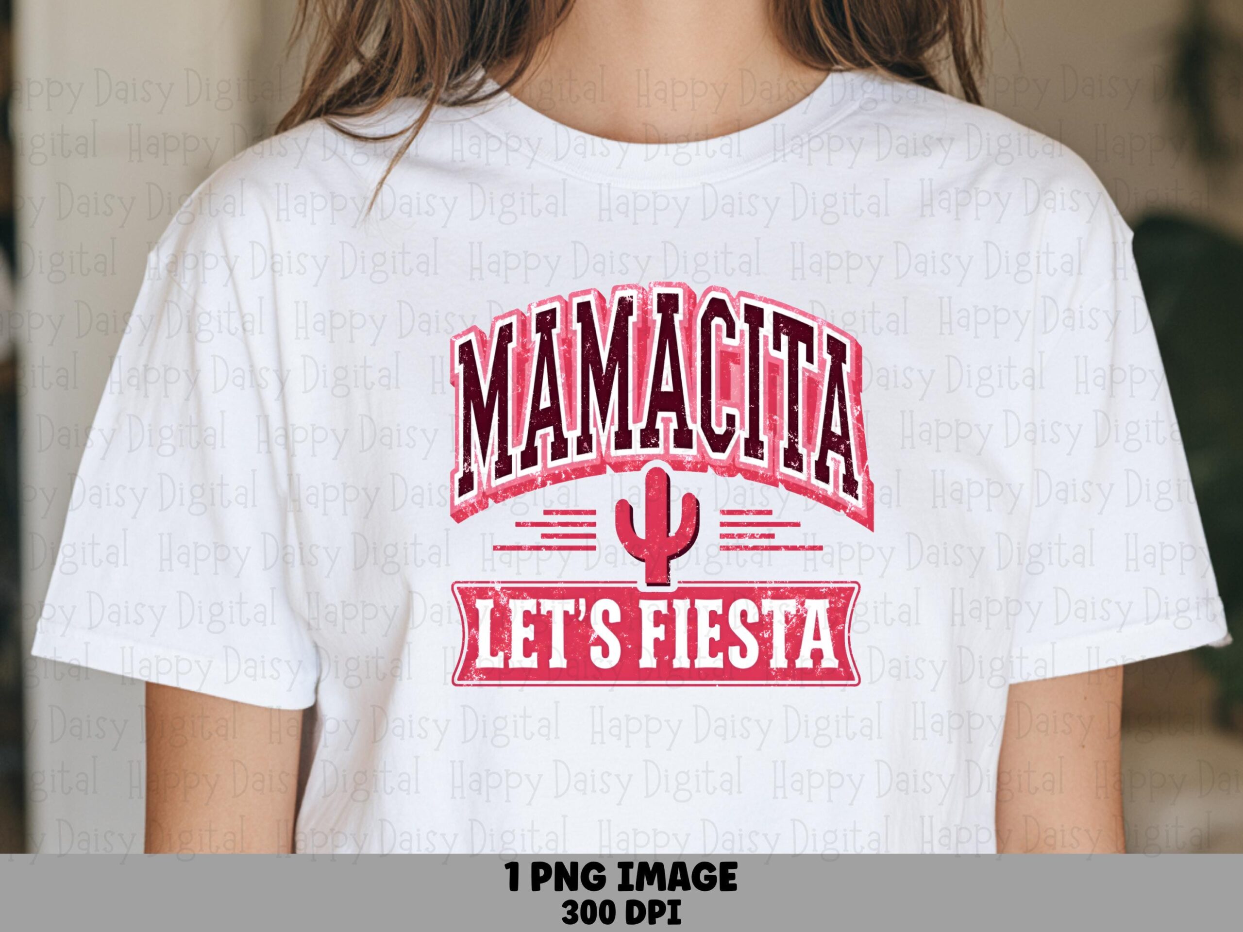 Mamacita Png, Varsity Fiesta Design, Cactus Lettering | Sublimation Dtf | 300 DPI, Commercial Use, Pod