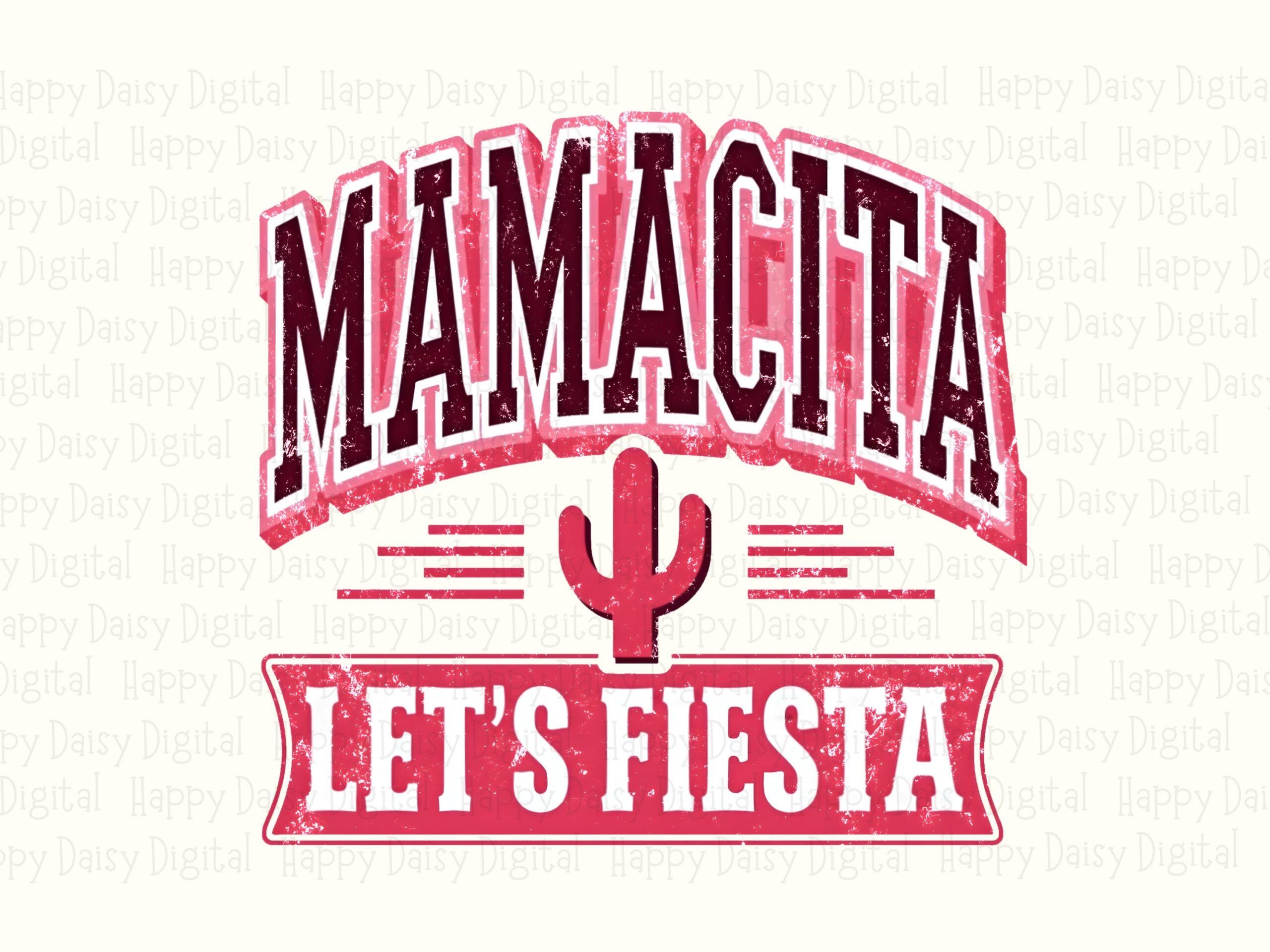 Mamacita Png, Varsity Fiesta Design, Cactus Lettering | Sublimation Dtf | 300 DPI, Commercial Use, Pod - Image 2