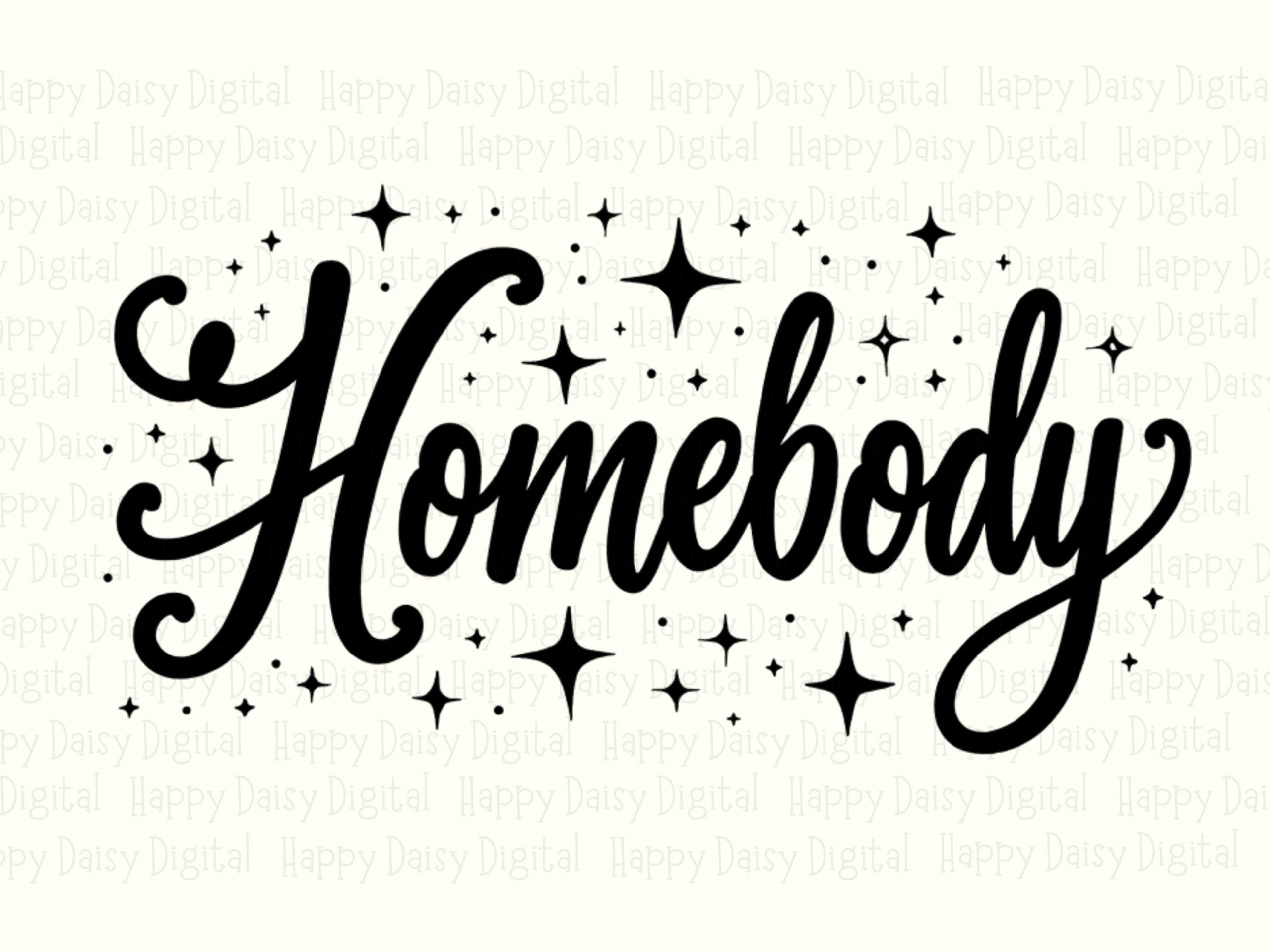 Homebody PNG, Script Sparkle Sublimation File, Transparent 300DPI | DTF Commercial, POD Merch, Introvert Design - Image 2