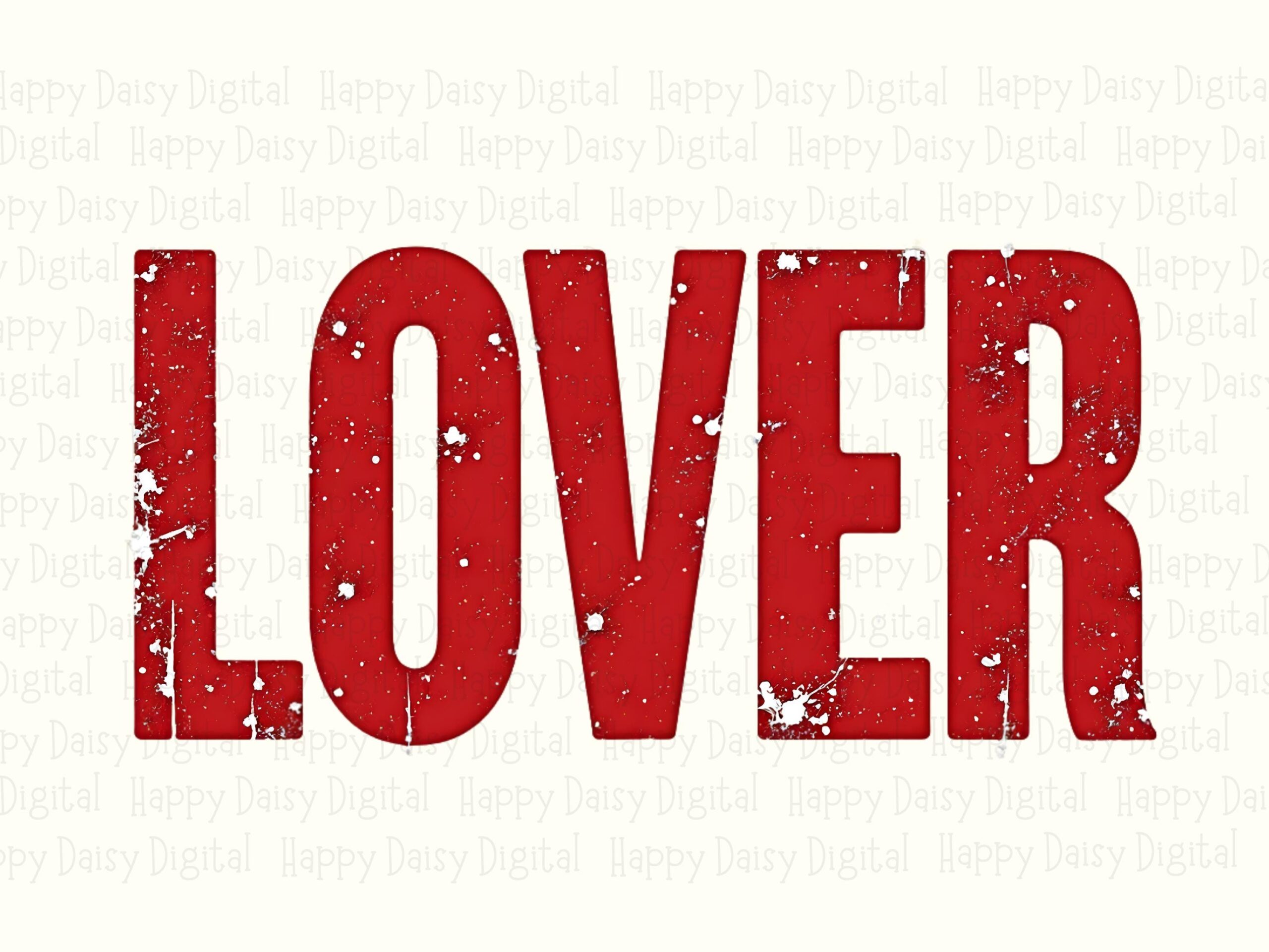 Lover PNG, Distressed Red Sublimation Design | 300 DPI Print-Ready | Commercial Use, POD Friendly - Image 2